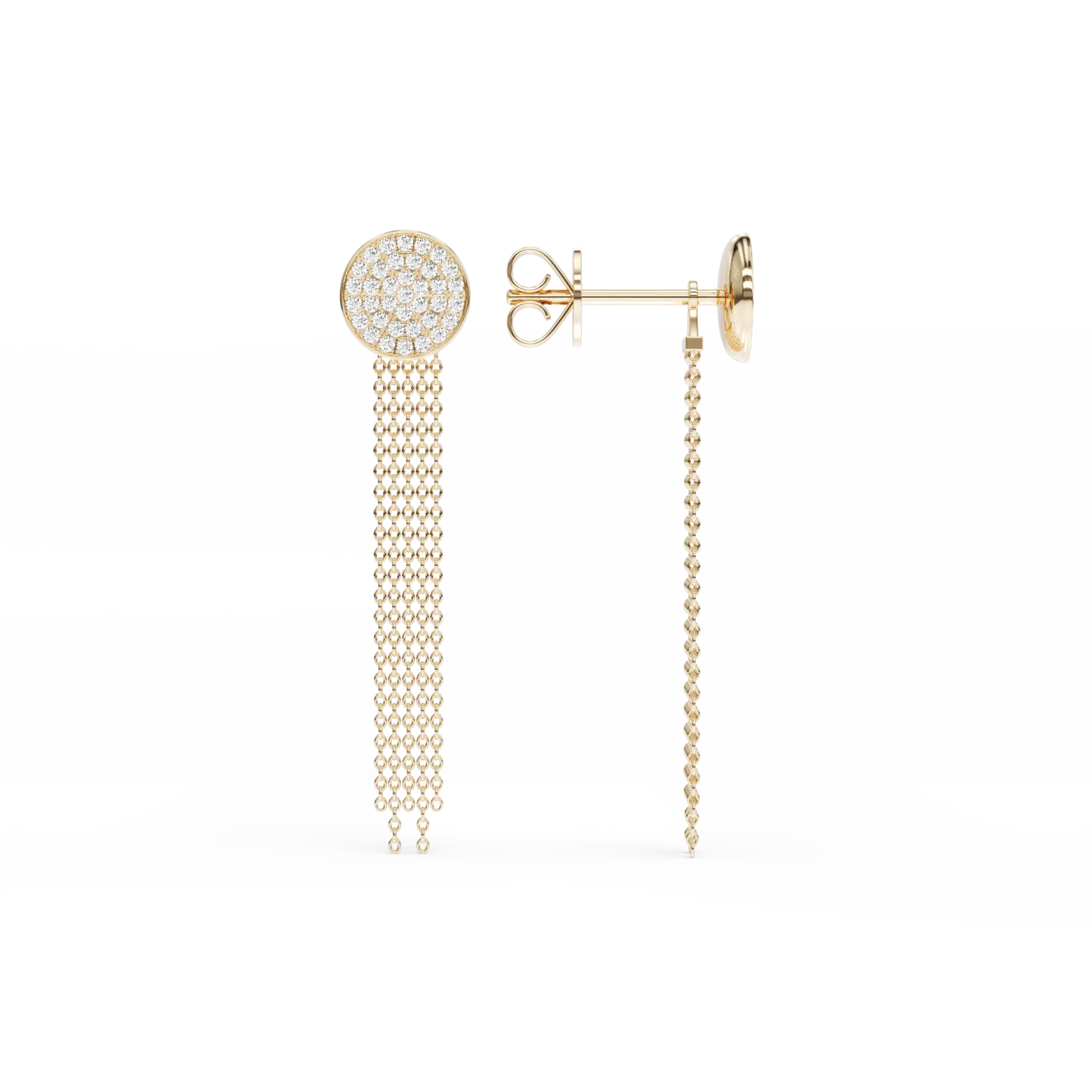 14K жълти златни обеци с 0,28ct диаманта