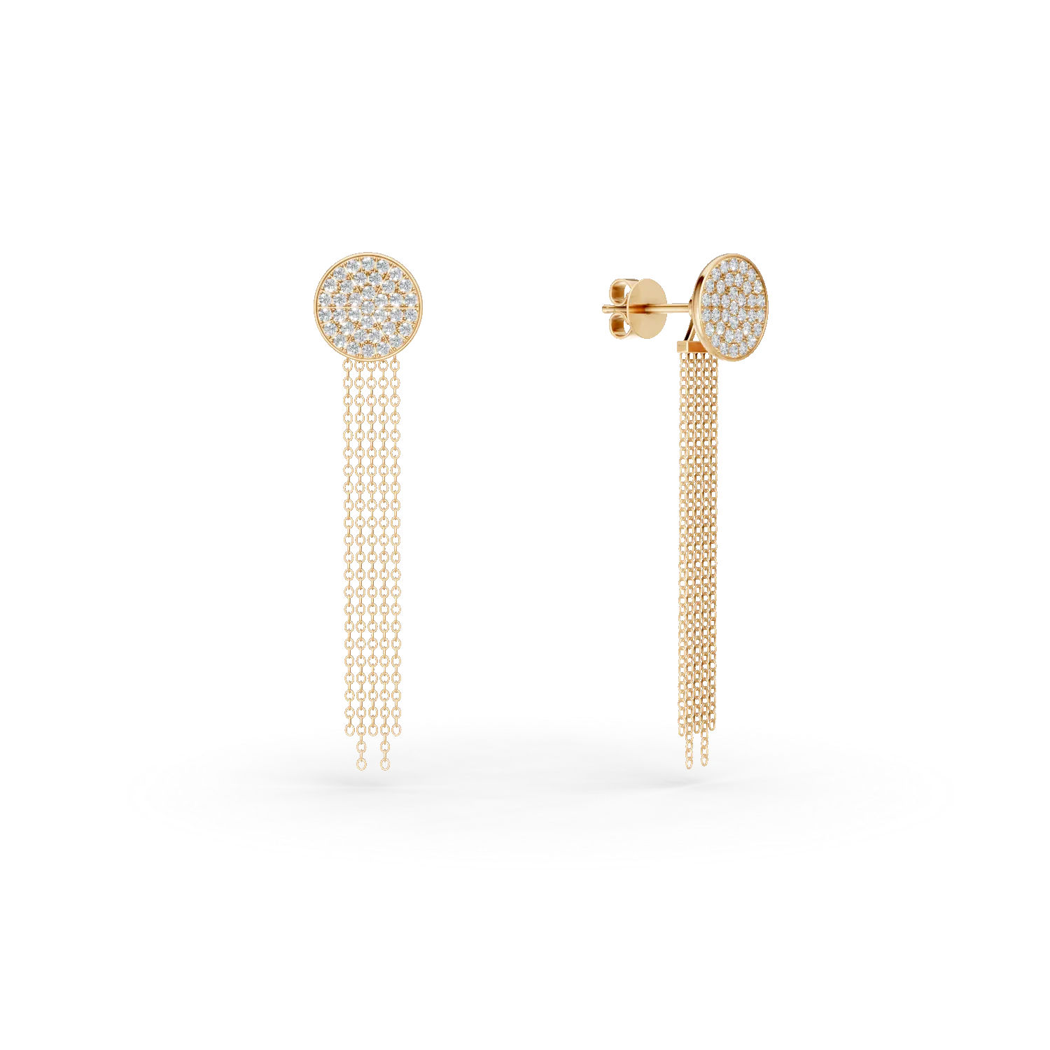 Cercei din aur galben cu diamante de 0.28ct