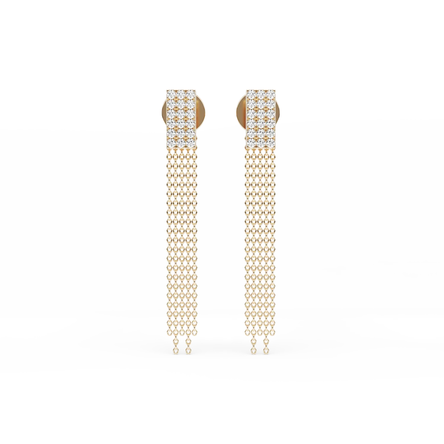 Cercei din aur galben de 14K cu diamante de 0.22ct - 1 | YEO