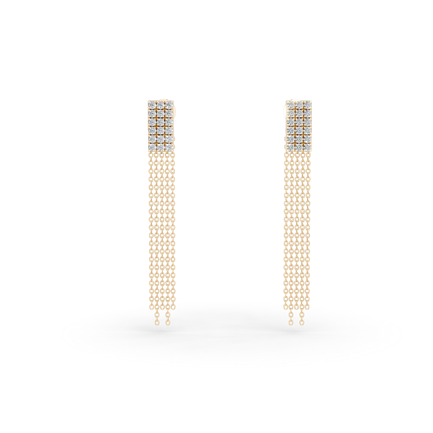 Cercei din aur galben cu diamante de 0.22ct