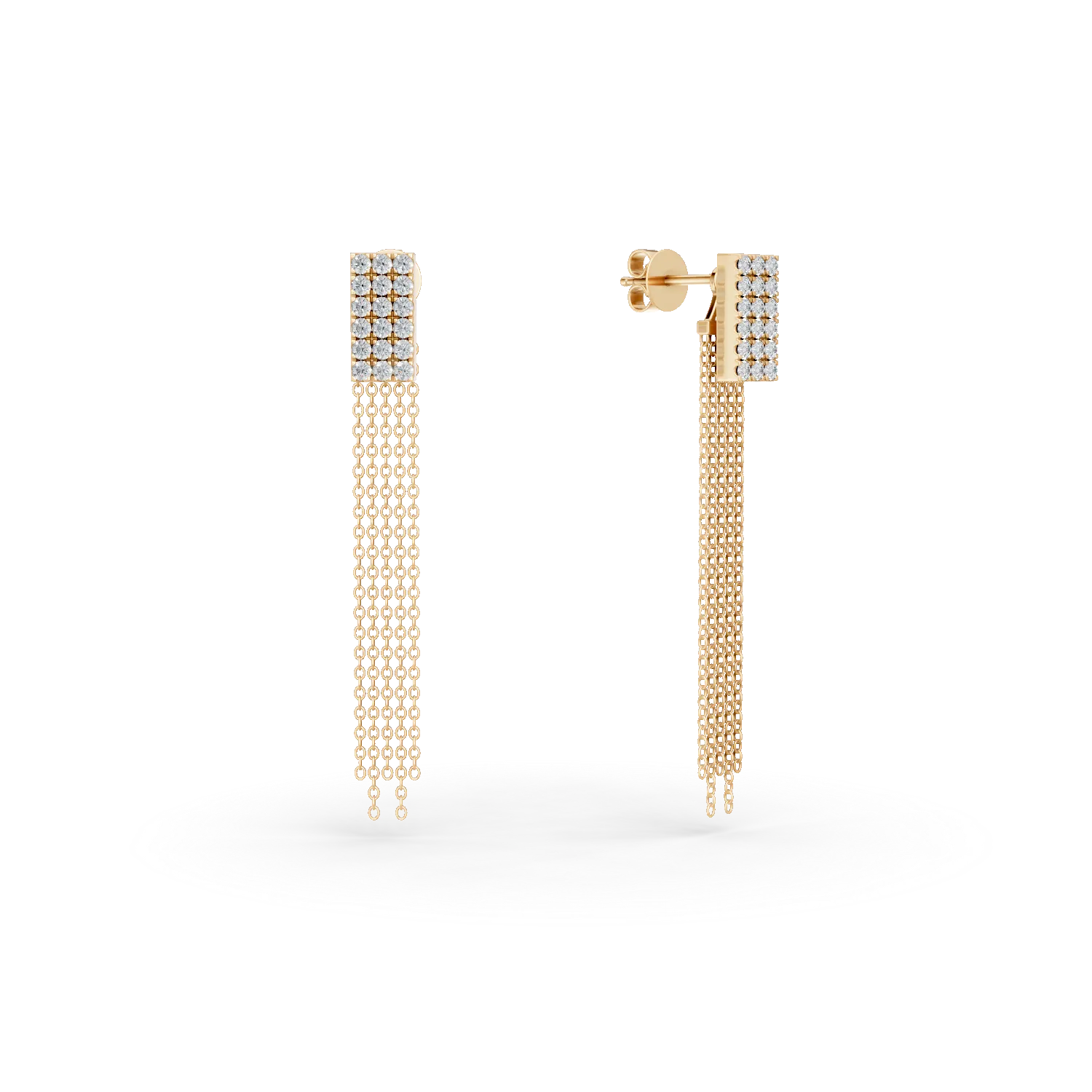 Cercei din aur galben cu diamante de 0.22ct