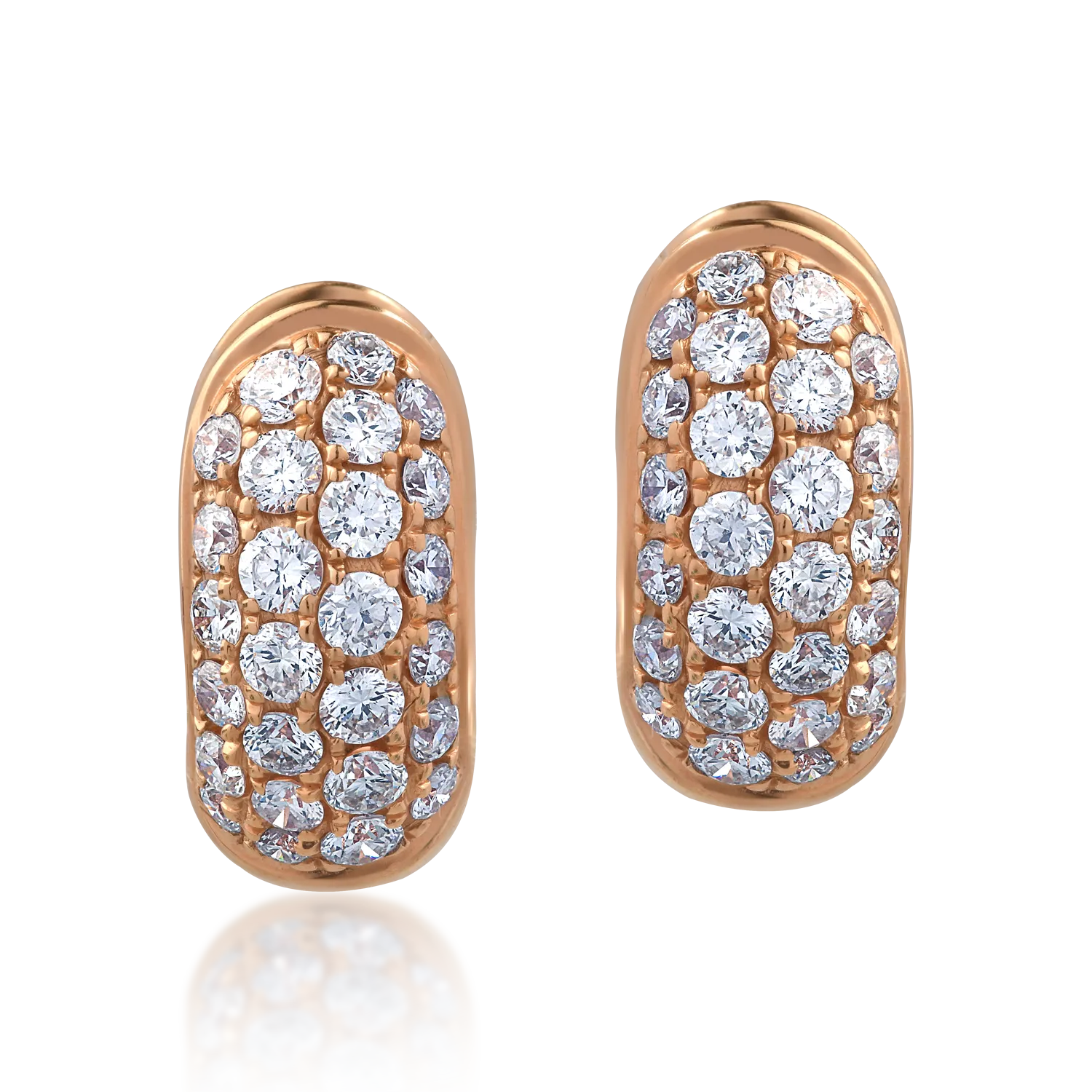 Cercei din aur roz cu diamante de 0.48ct