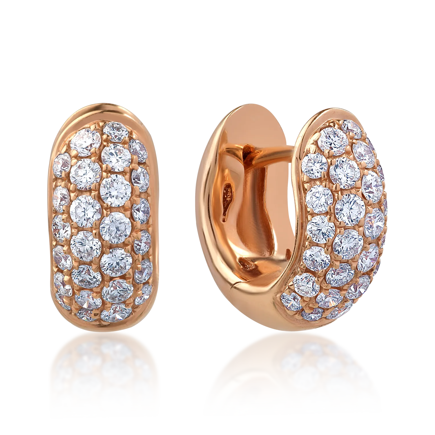 Обеци от розово злато 18K с диаманти 0.48ct