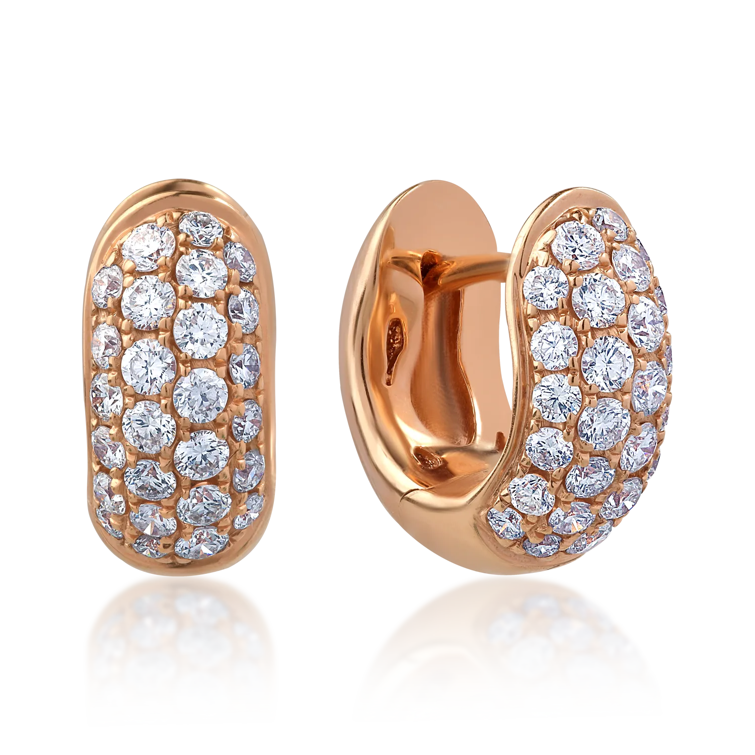 18K rose gold earrings with 0.48ct diamonds