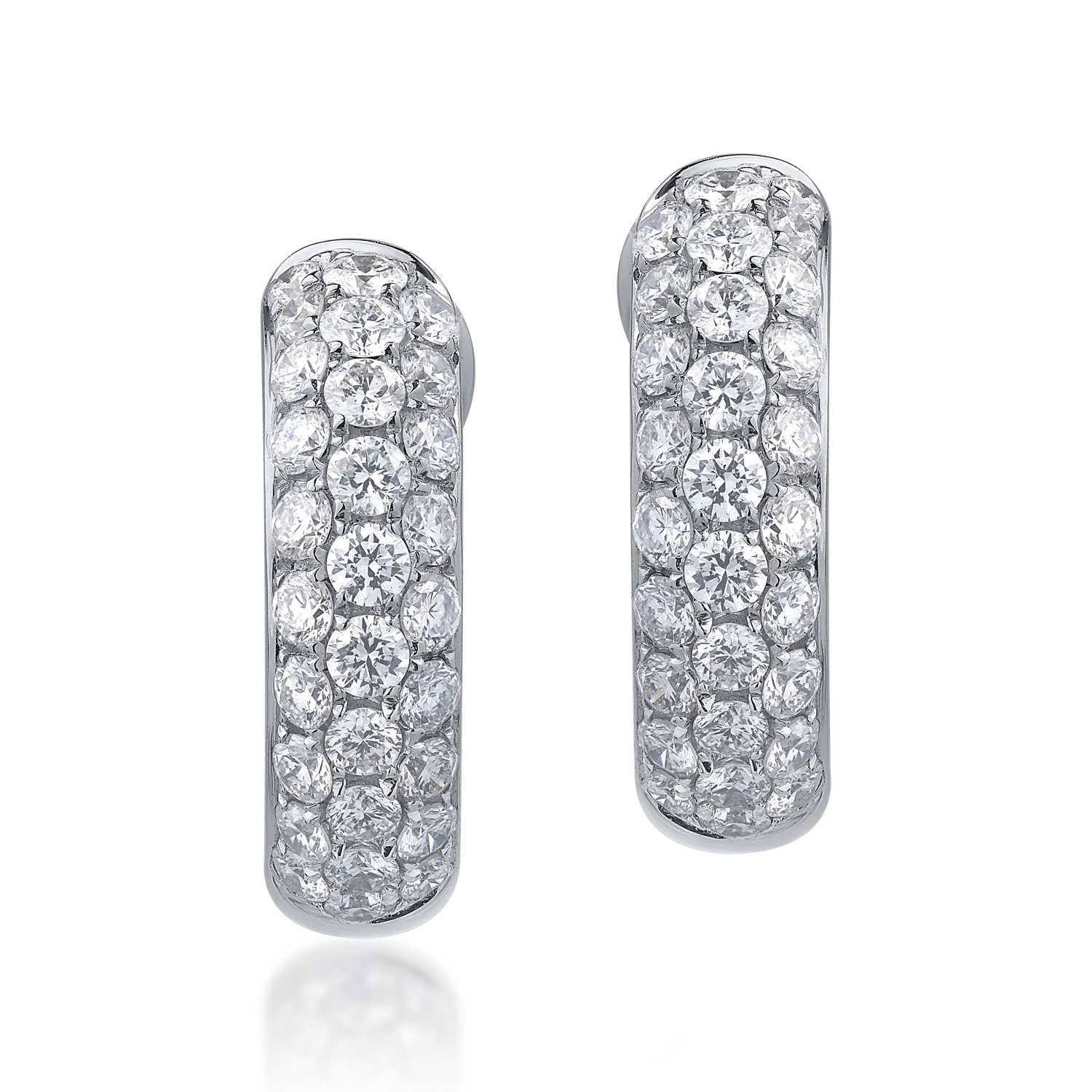 18K white gold earrings with 0.91ct diamonds-55323
