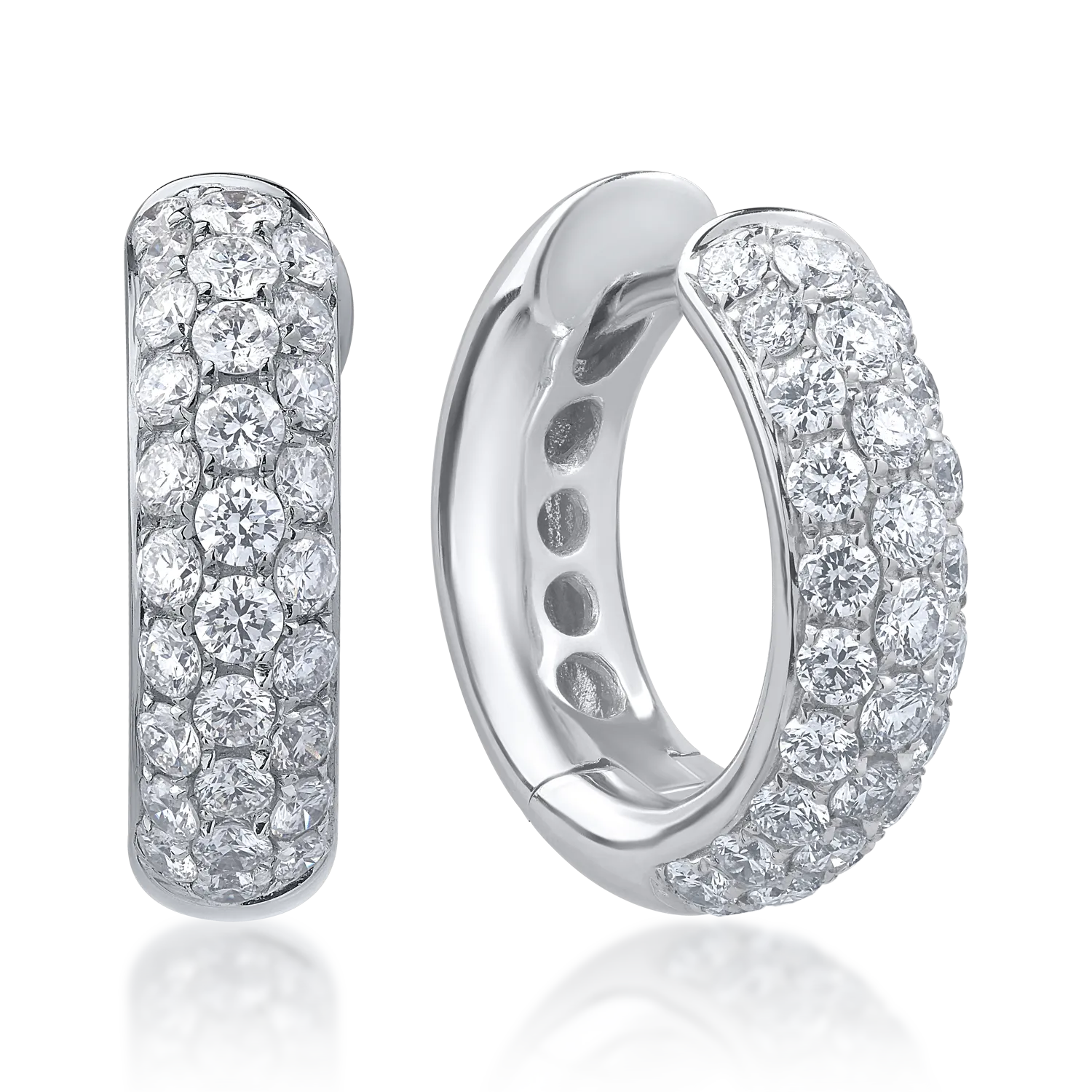 18K fehérarany fülbevaló 0.91ct gyémántokkal