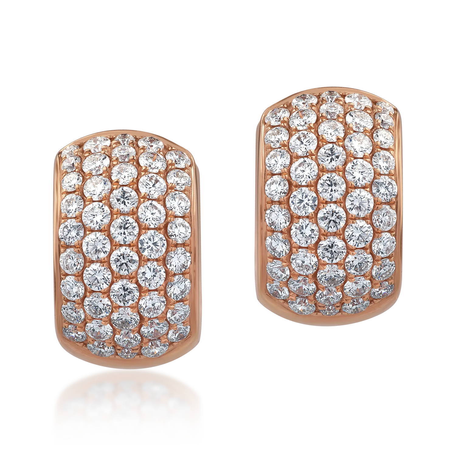 18K rose gold earrings with 0.92ct diamonds