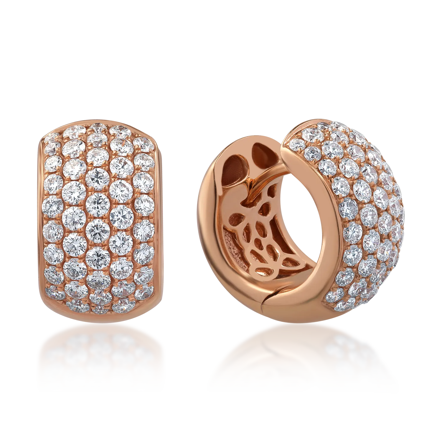 18K rose gold earrings with 0.92ct diamonds