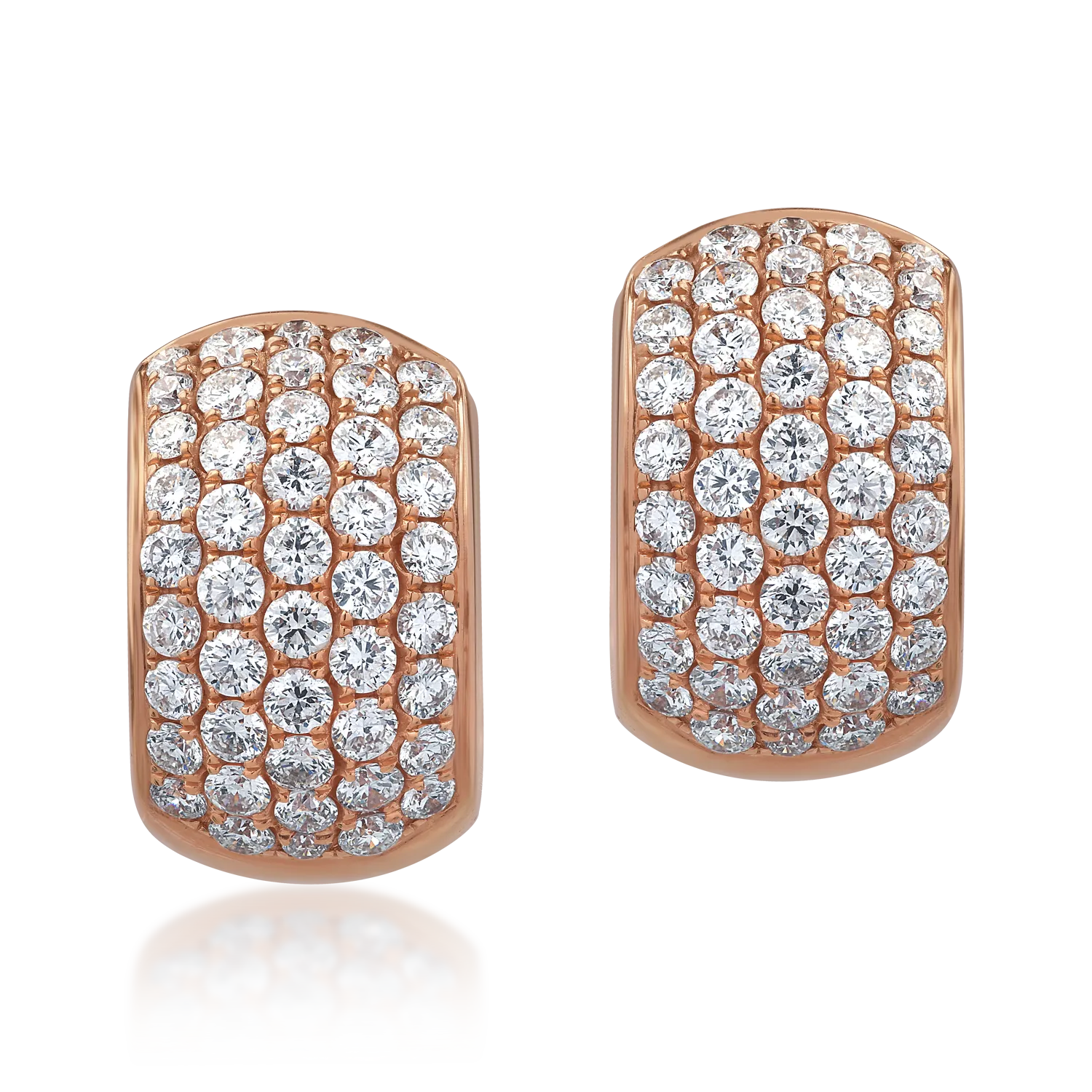 Обеци от 18K розово злато с 0.92ct диаманти-55326