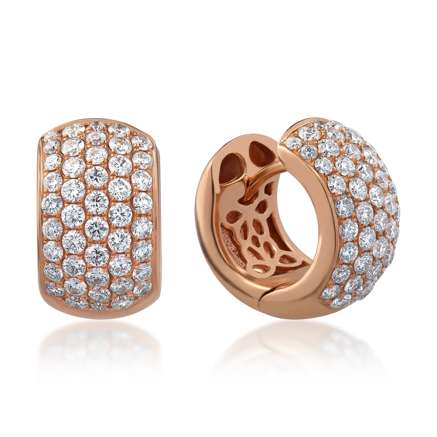 Обеци от 18K розово злато с 0.92ct диаманти
