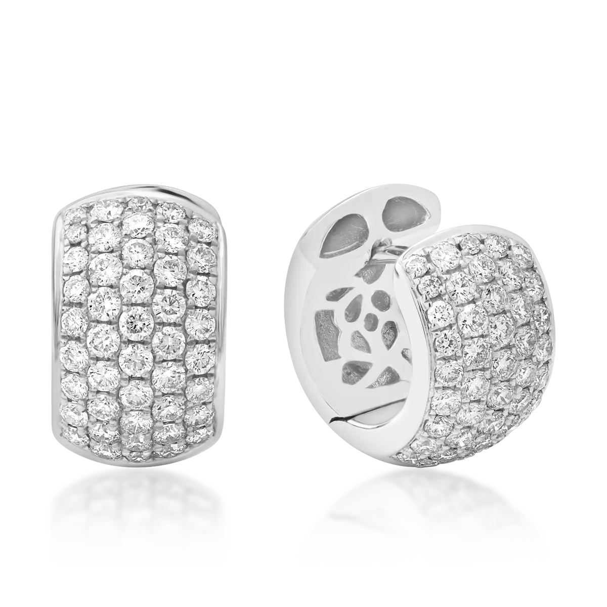 Cercei din aur alb cu diamante de 0.68ct