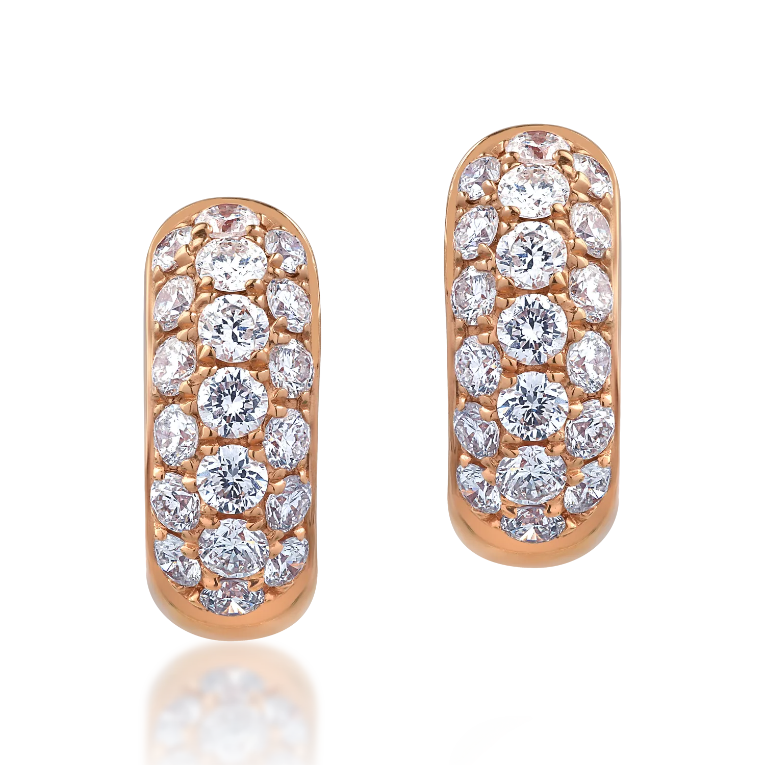Cercei din aur roz cu diamante de 0.59ct