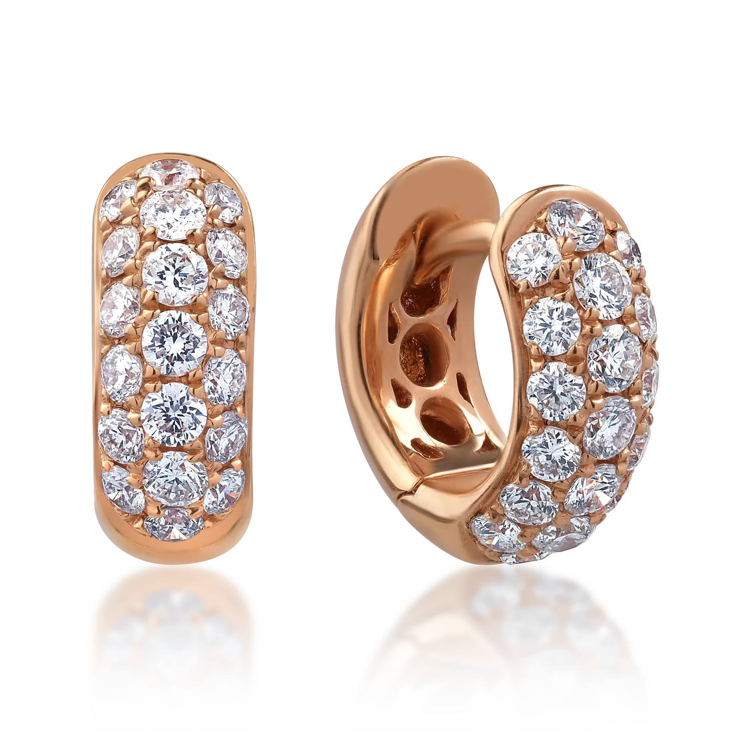 Обеци от розово злато 18K с диаманти 0.59ct