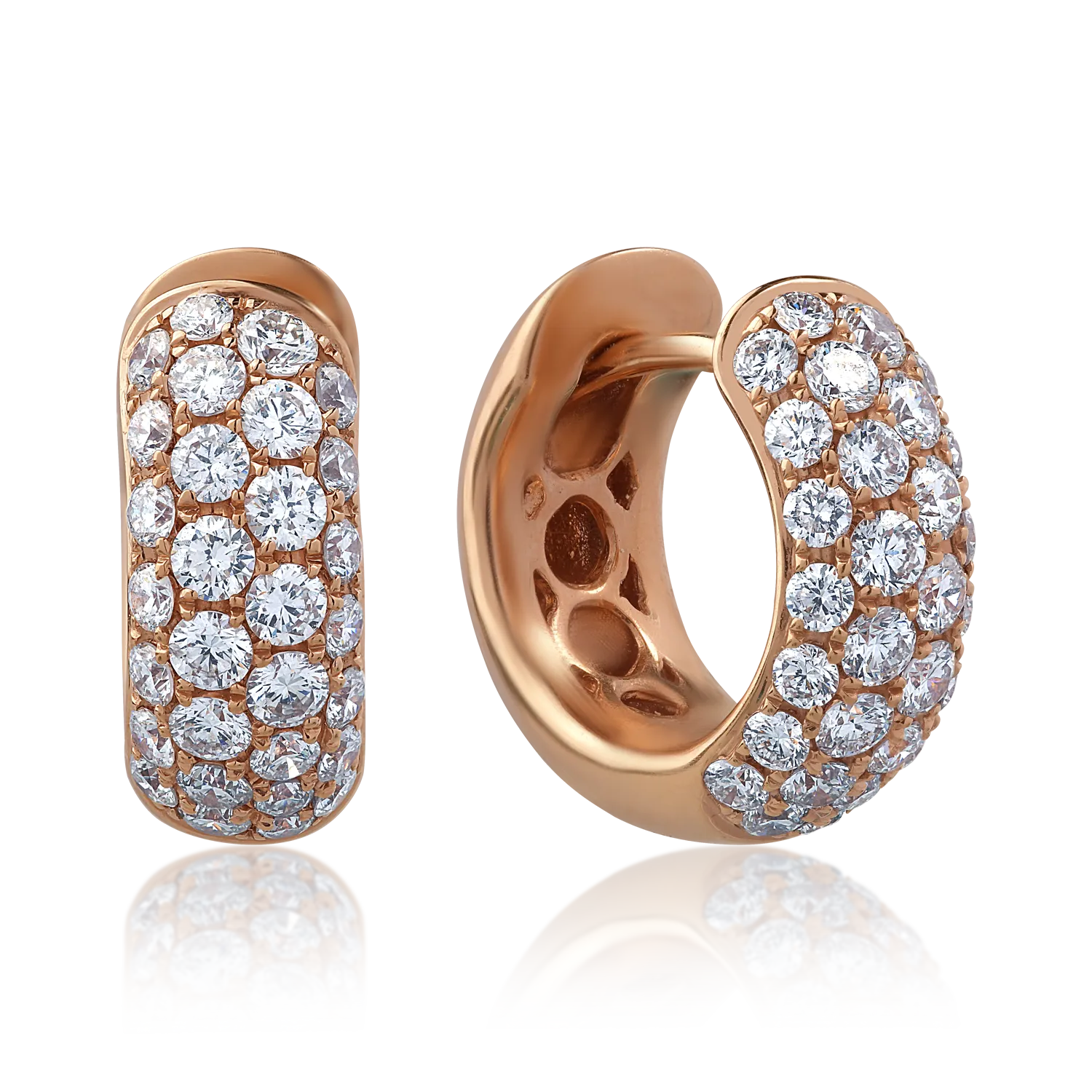 18K rose gold earrings with 0.84ct diamonds