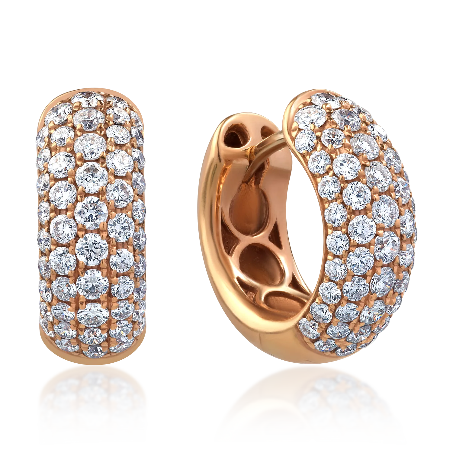 18K rose gold earrings with 1.12ct diamonds