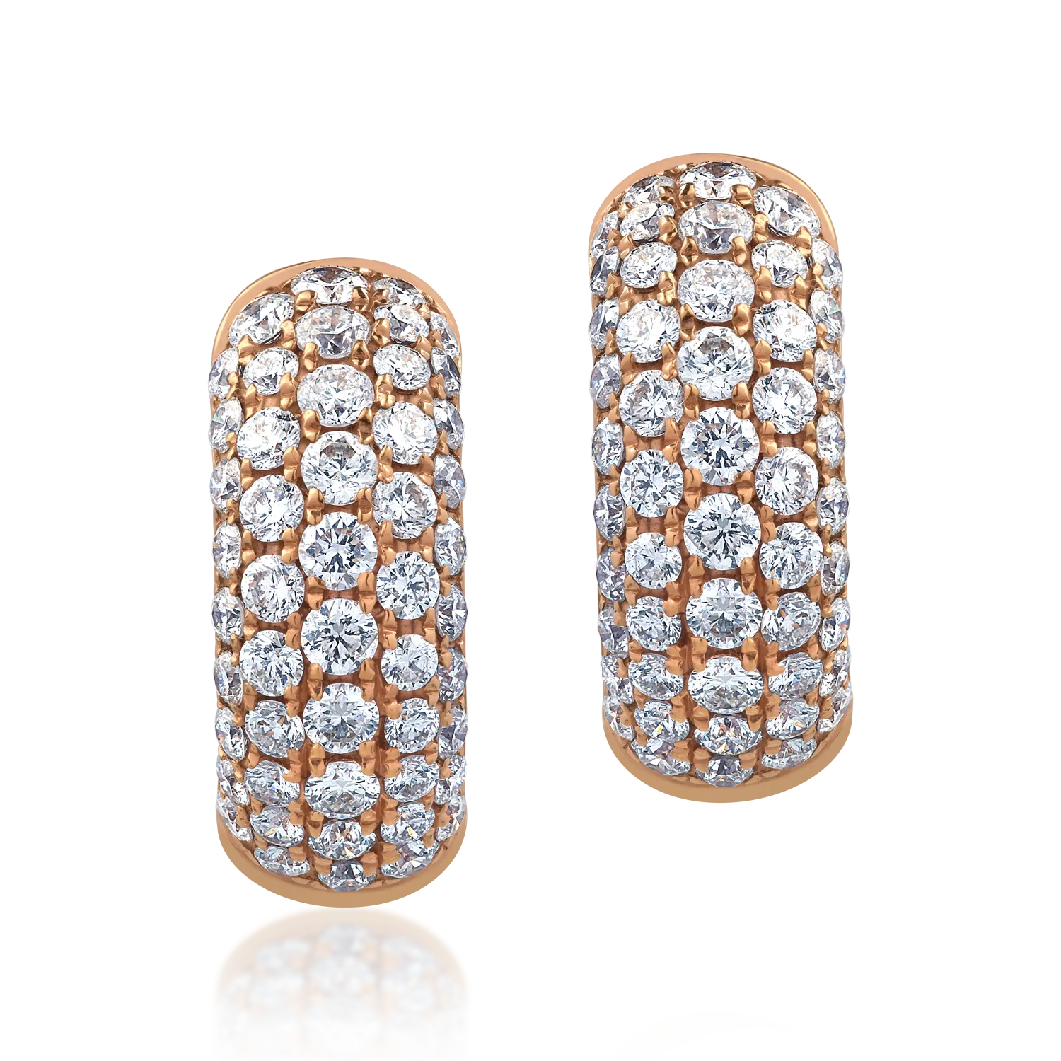 Cercei din aur roz cu diamante de 1.12ct