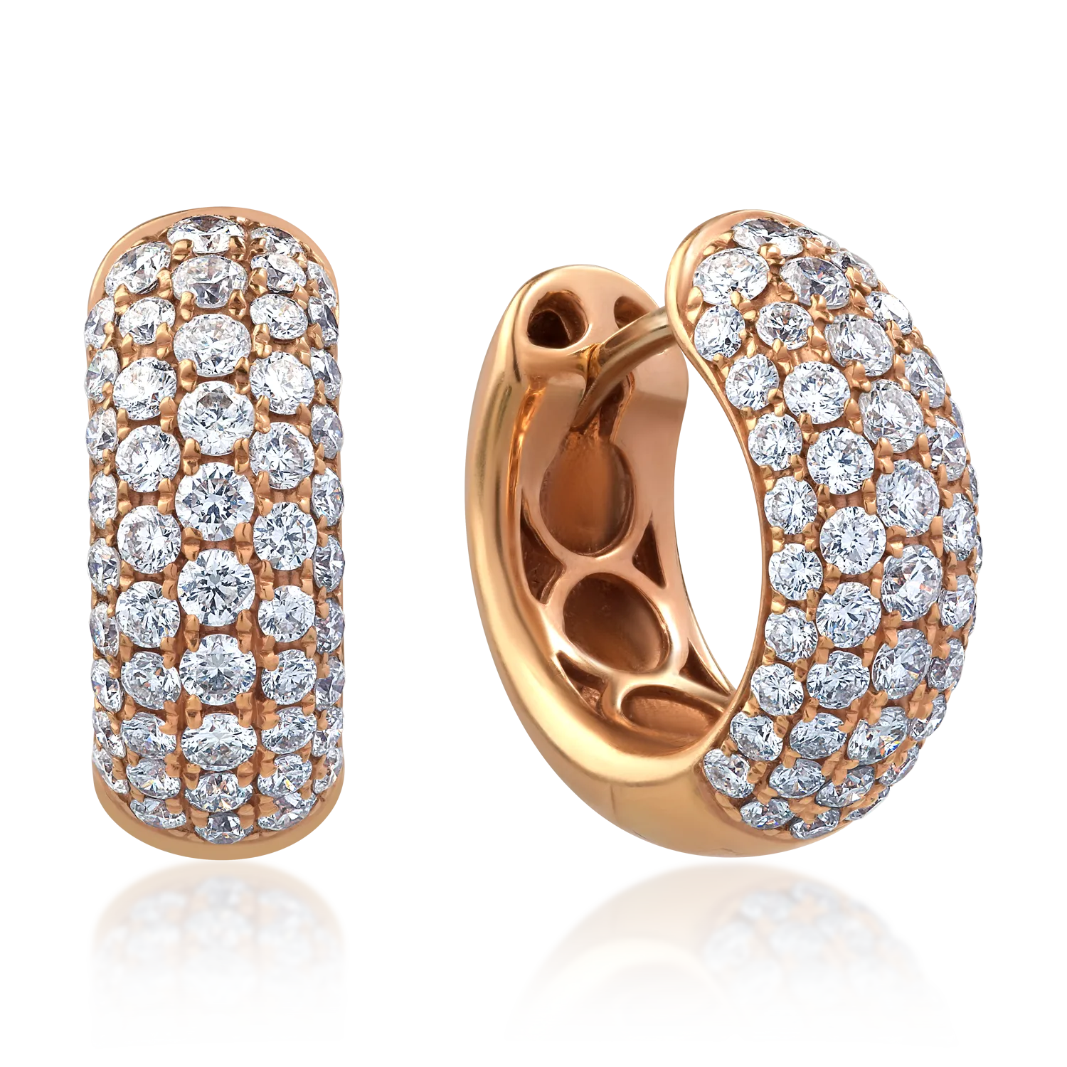 Обеци от 18K розово злато с 1.12ct диаманти