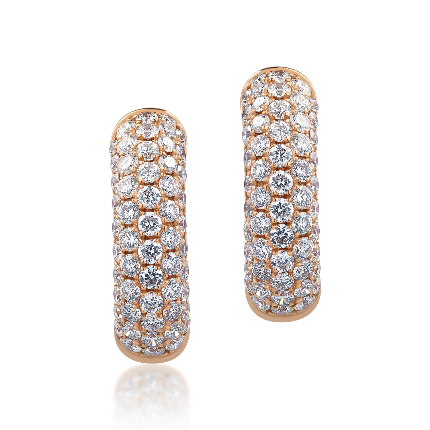 18K rose gold earrings with 1.26ct diamonds