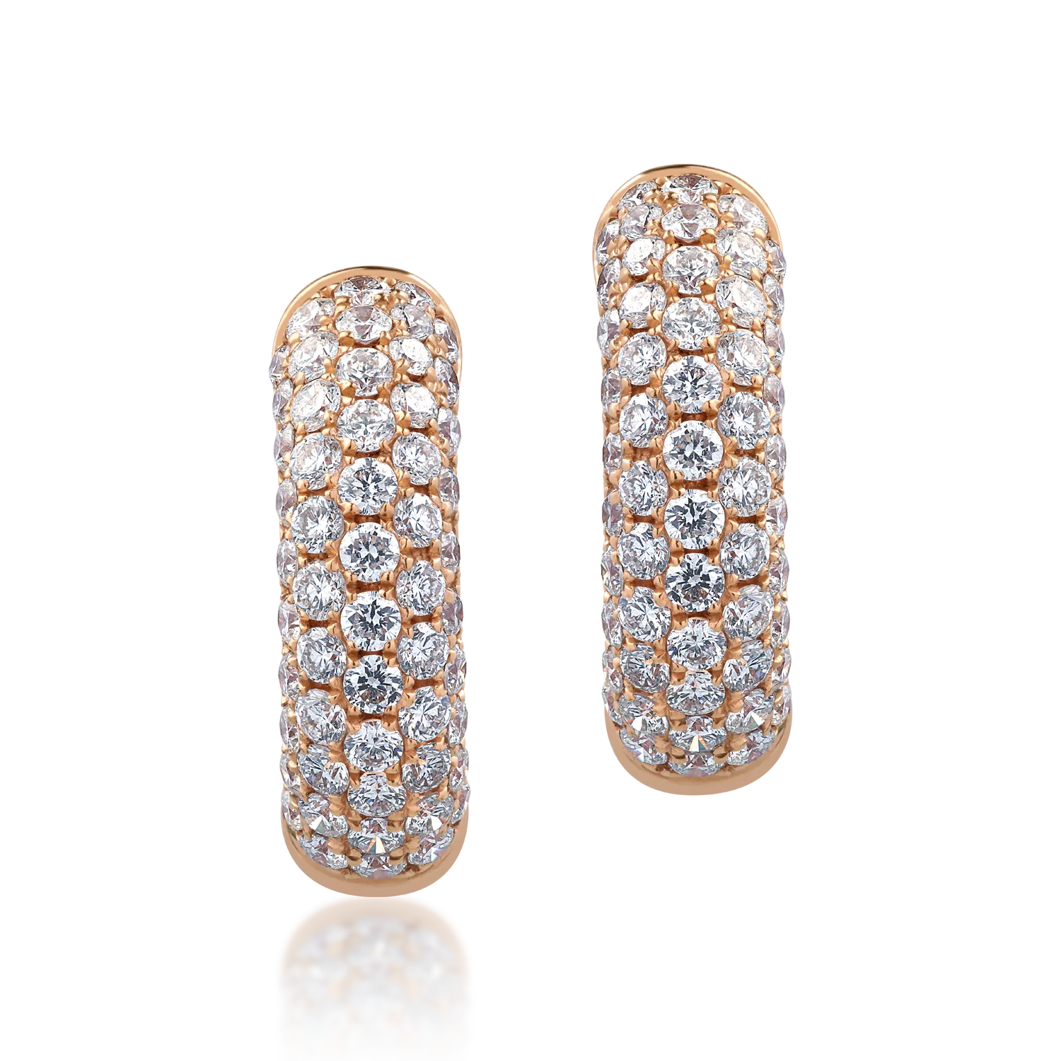 Cercei din aur roz cu diamante de 1.26ct