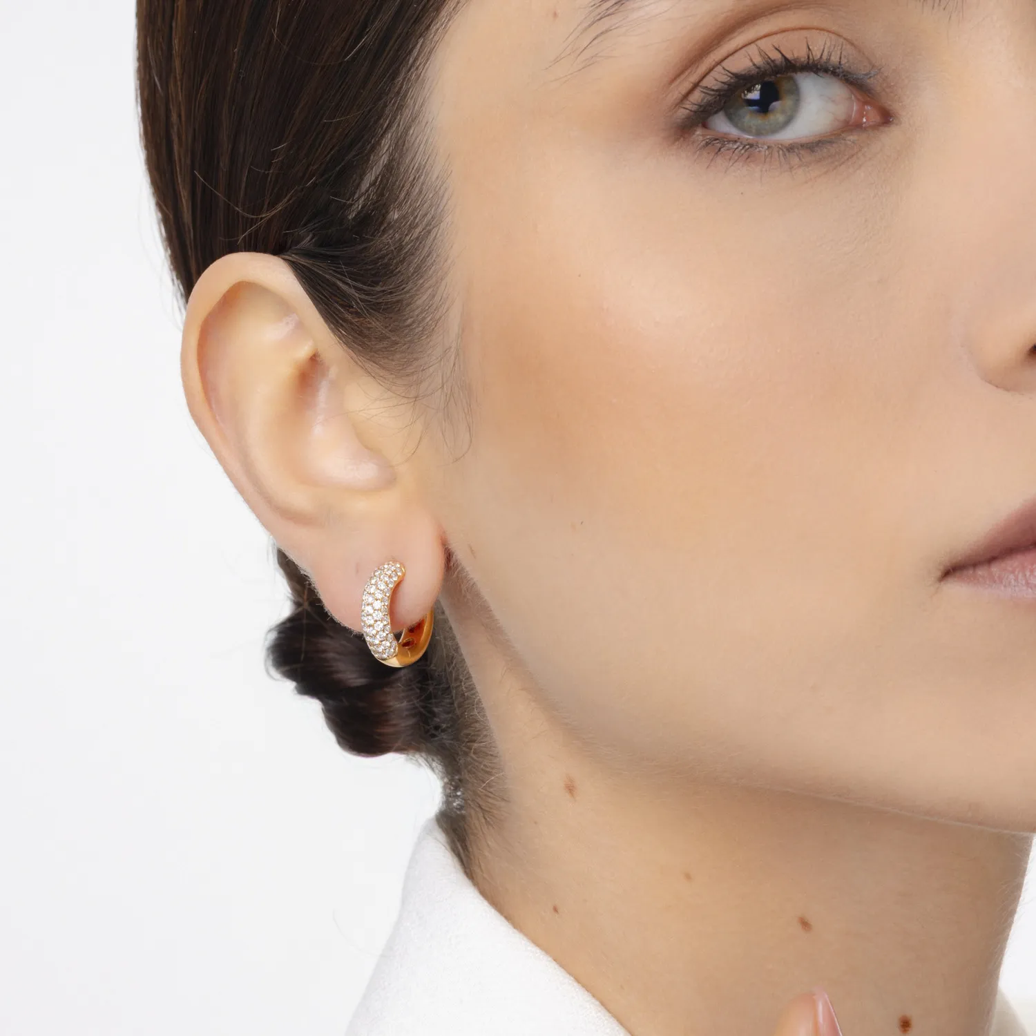 18K rose gold earrings with 1.26ct diamonds