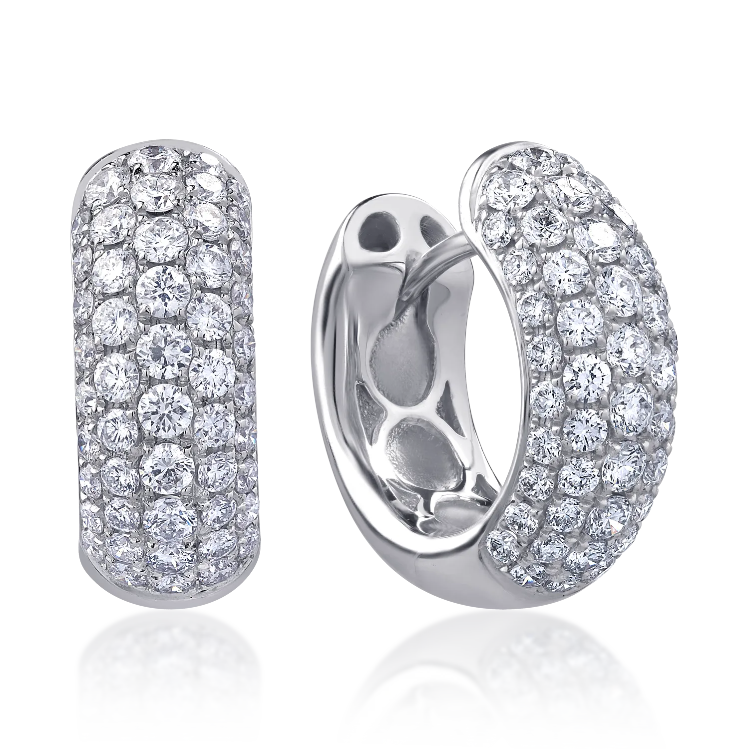 18K white gold earrings with 1.06ct diamonds