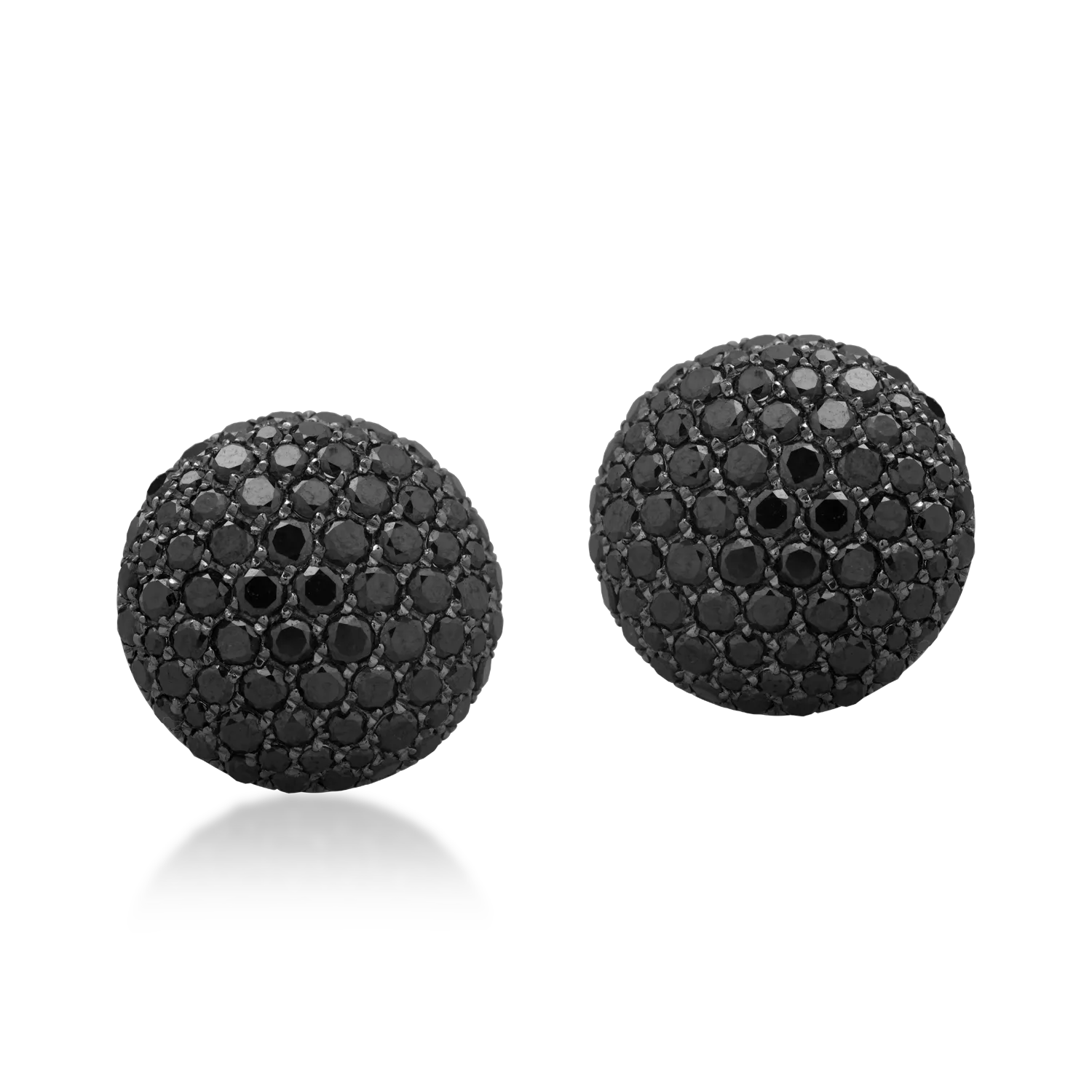 Cercei din aur alb de 18K cu diamante negre de 2.42ct-55351