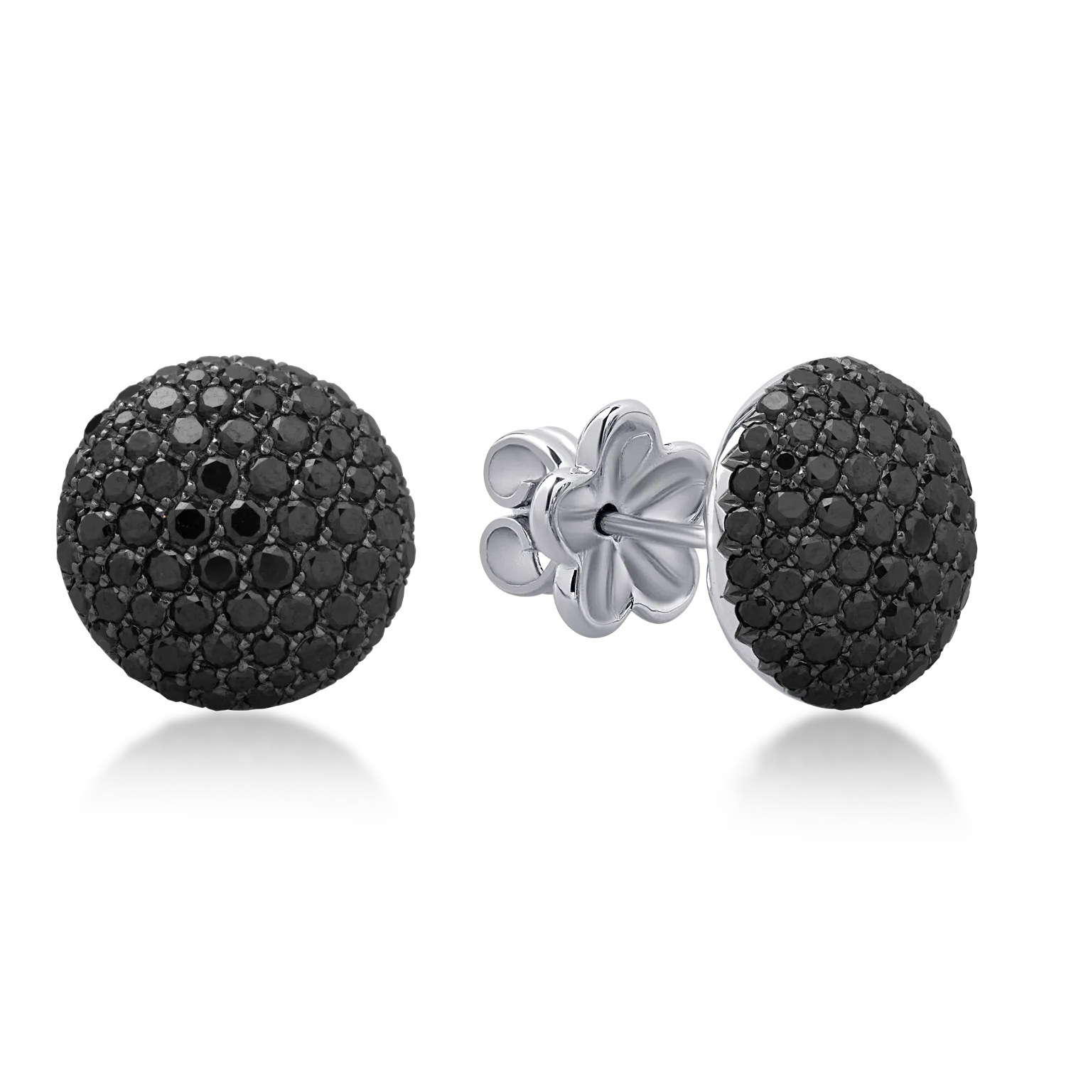 TEILOR Cercei din aur alb cu diamante negre de 2.42ct