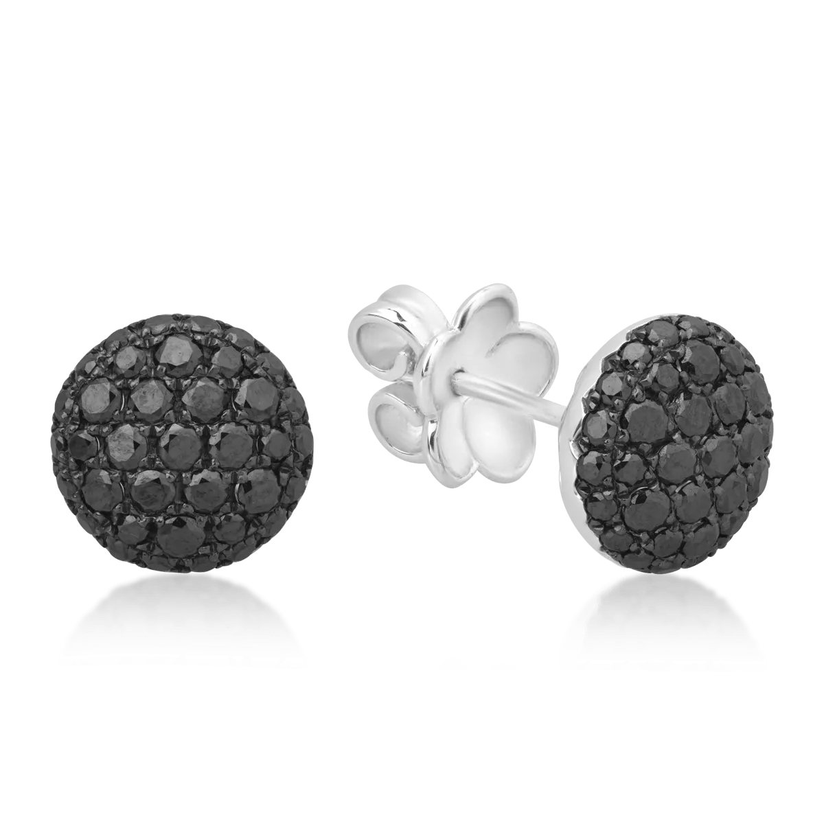 18K white gold earrings with 1.03ct black diamonds
