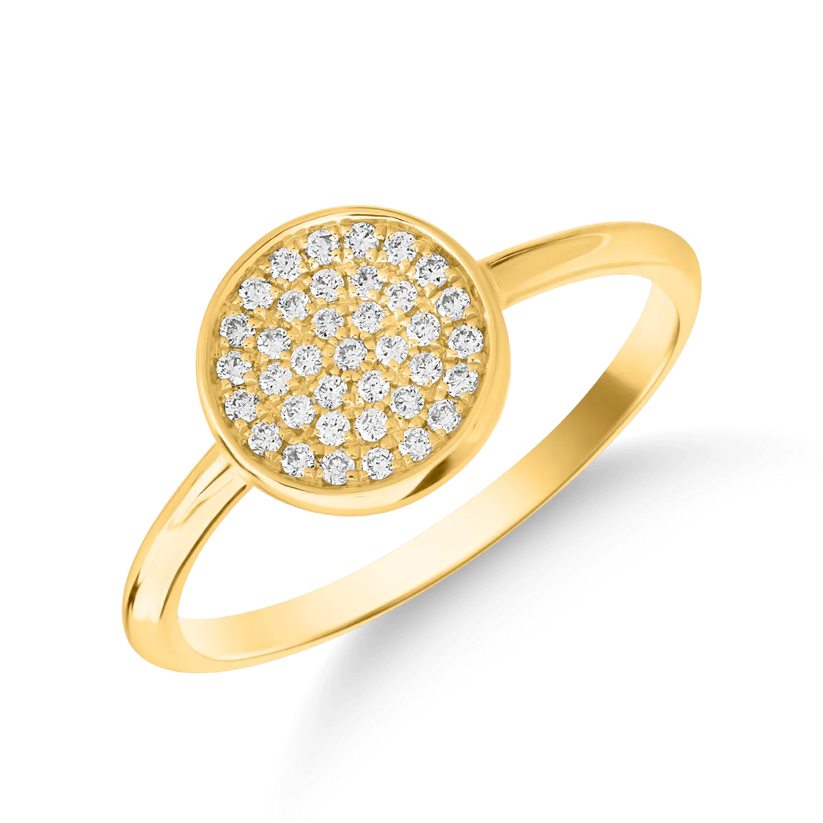Inel din aur galben cu diamante de 0.14ct