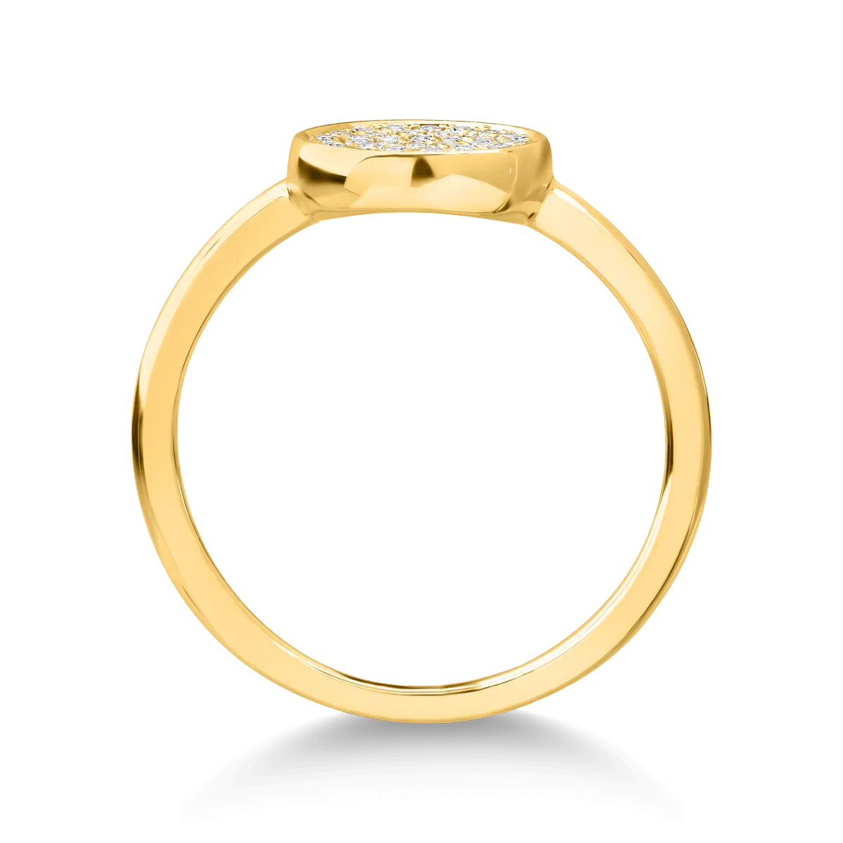 13 karátos sárga arany gyűrű 0.14 karátos gyémántokkal