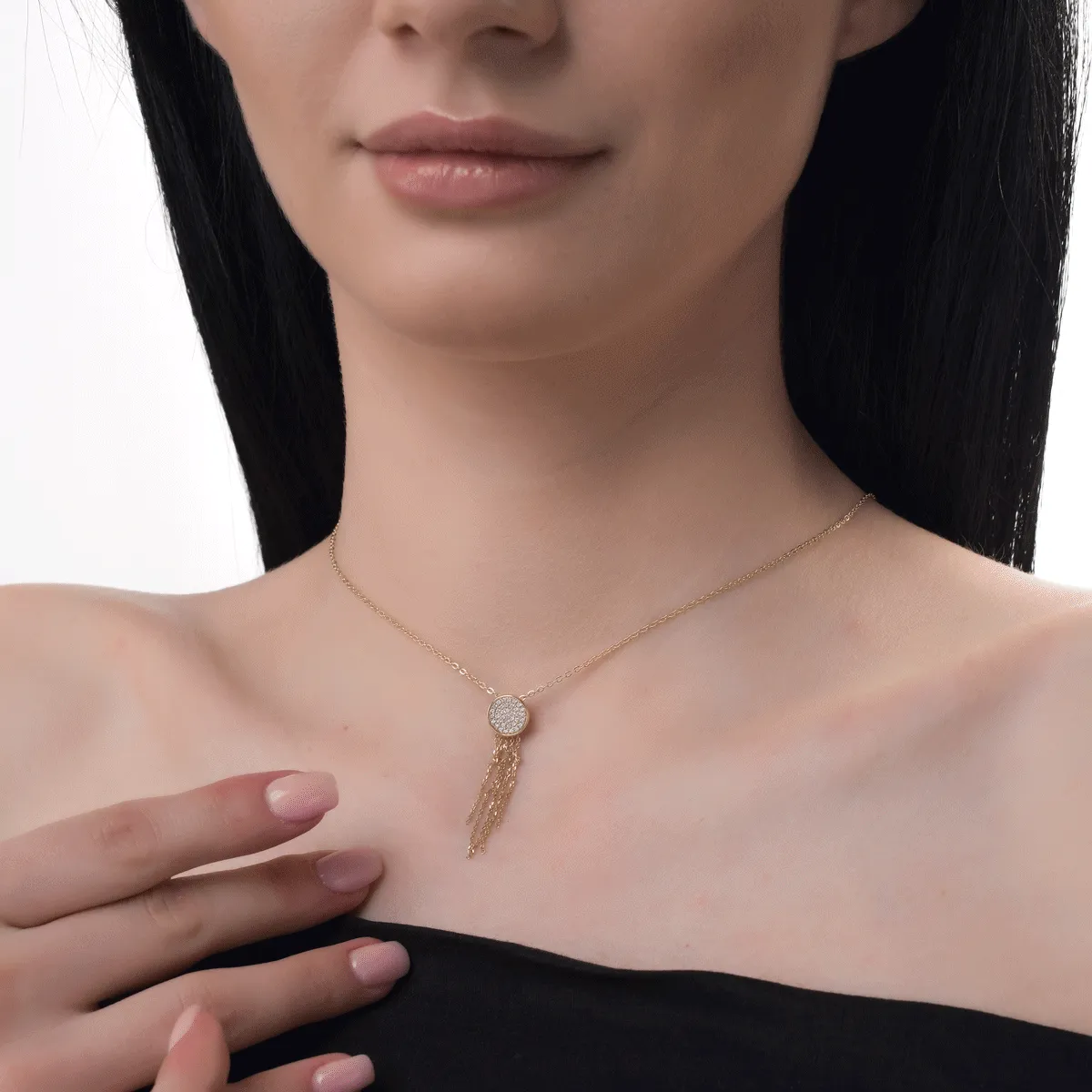 Wisiorek z żółtego złota 14K z diamentami 0.14ct