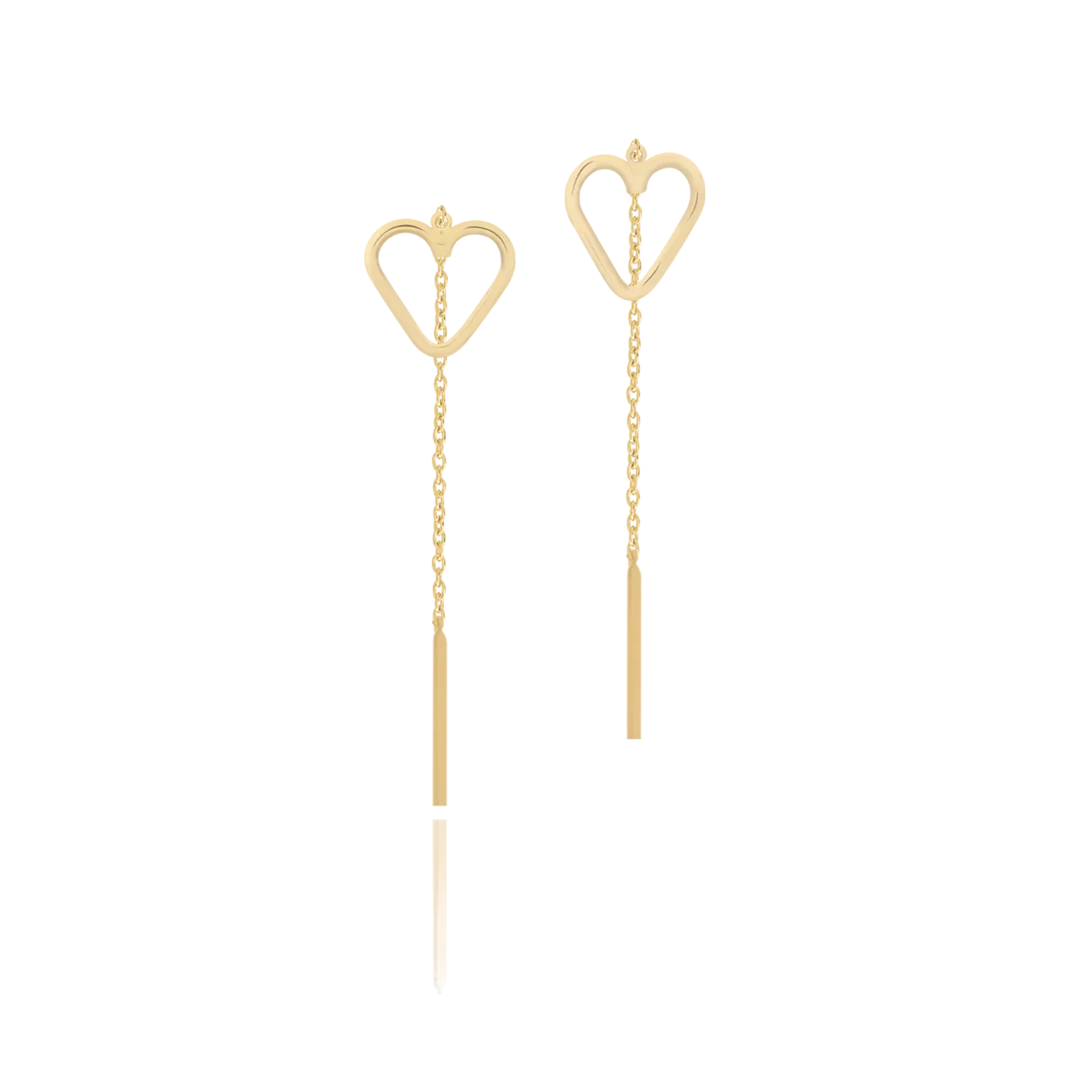 14K yellow gold hearts earrings