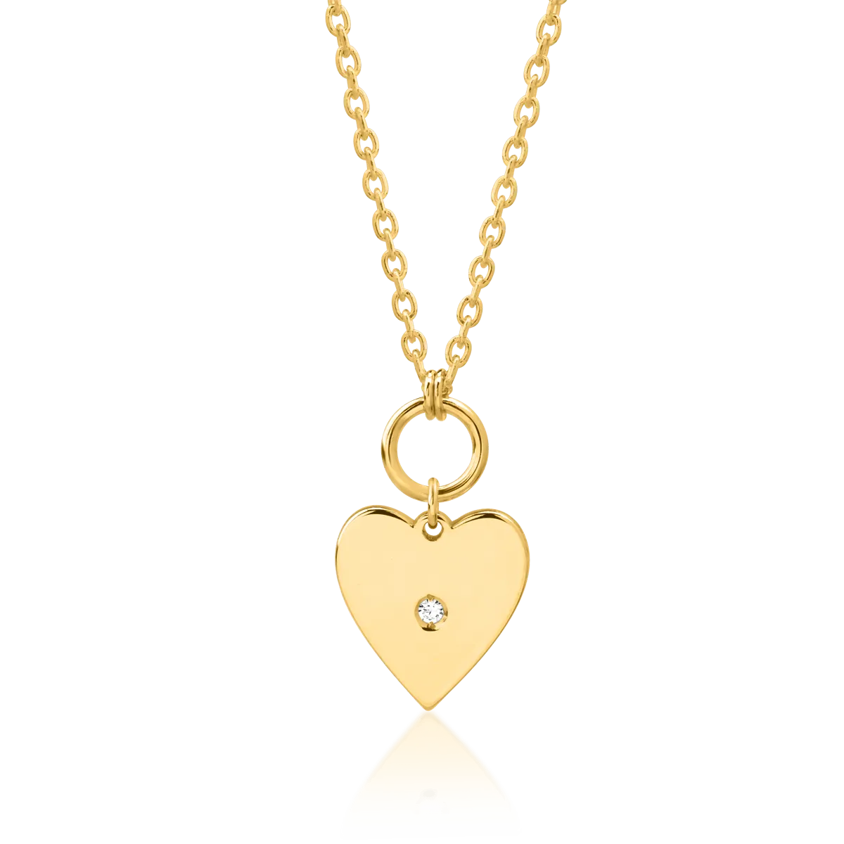 14K yellow gold necklace with heart pendant