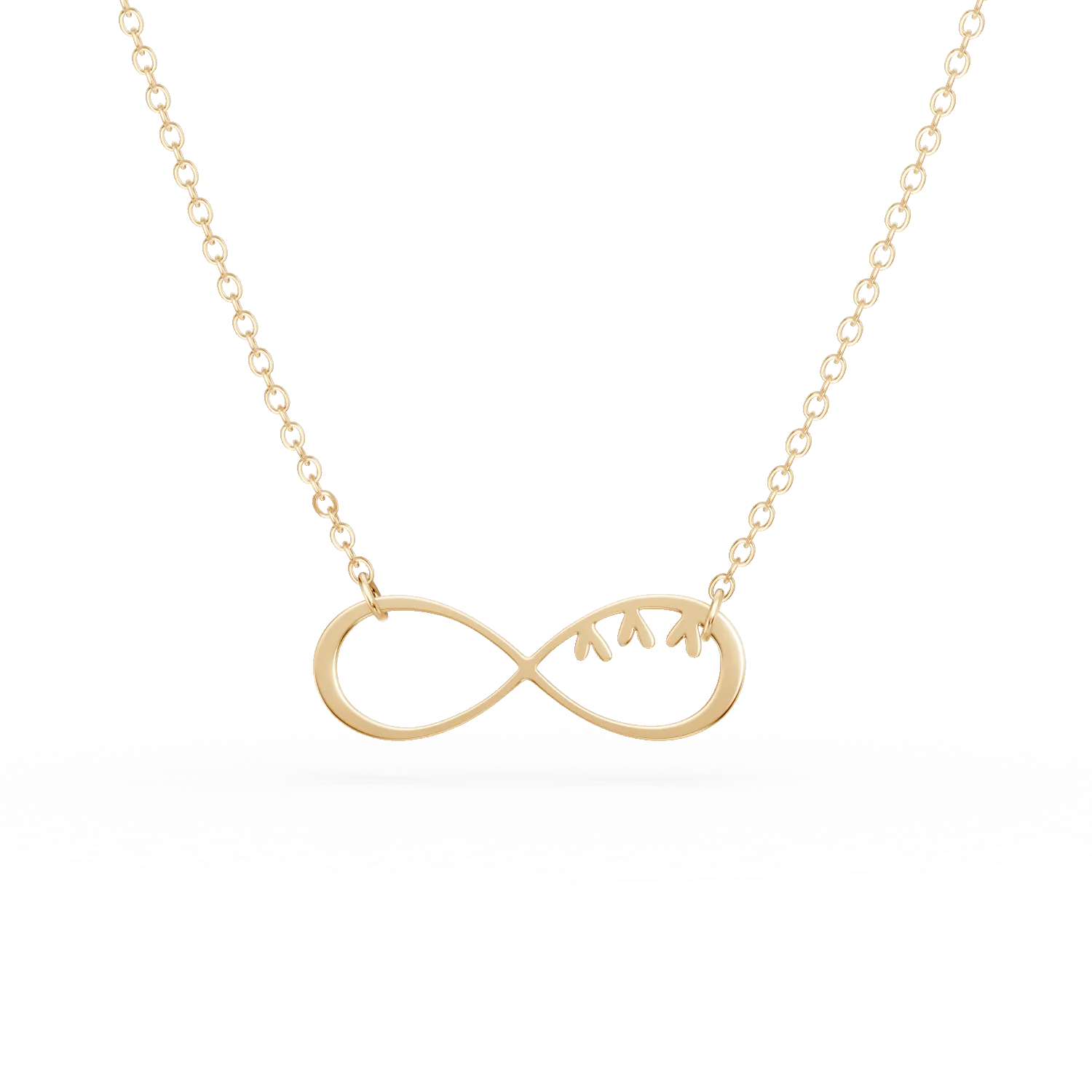 14K yellow gold necklace with infinity charm