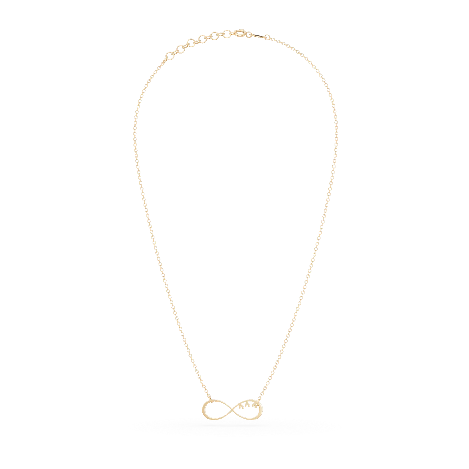 Colier cu charm infinit din aur galben de 14K - 2 | YEO