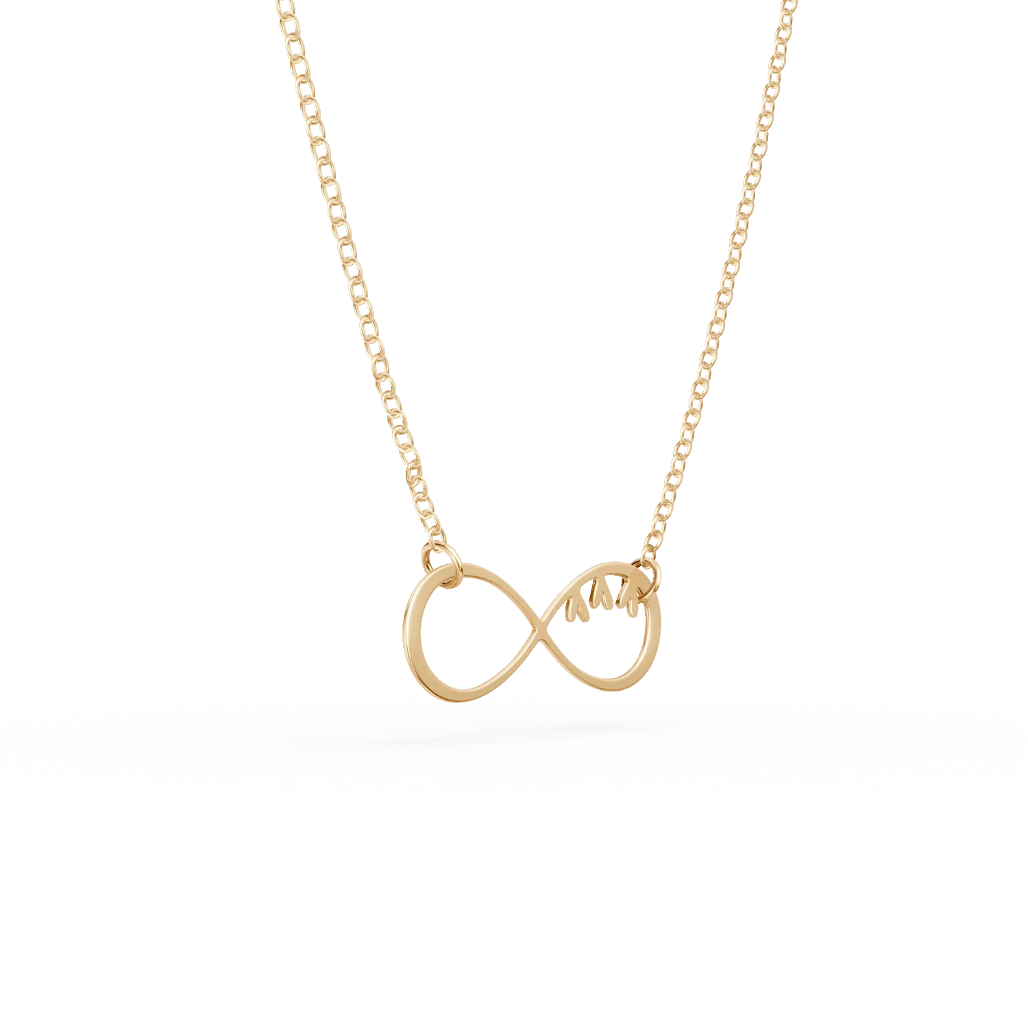 Colier cu charm infinit din aur galben de 14K