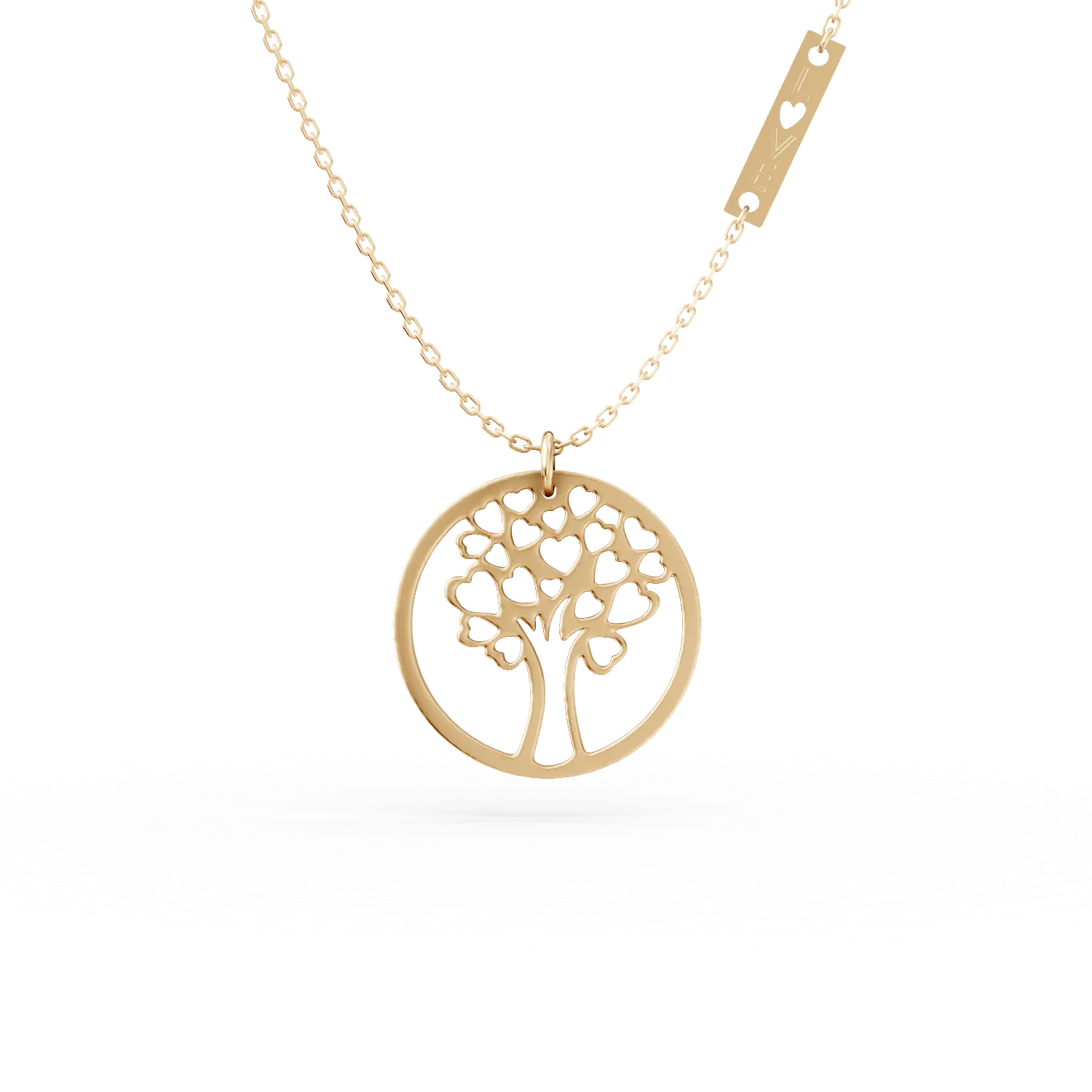 Верижка от 14К жълто злато с висулка Дървото на живота-114423