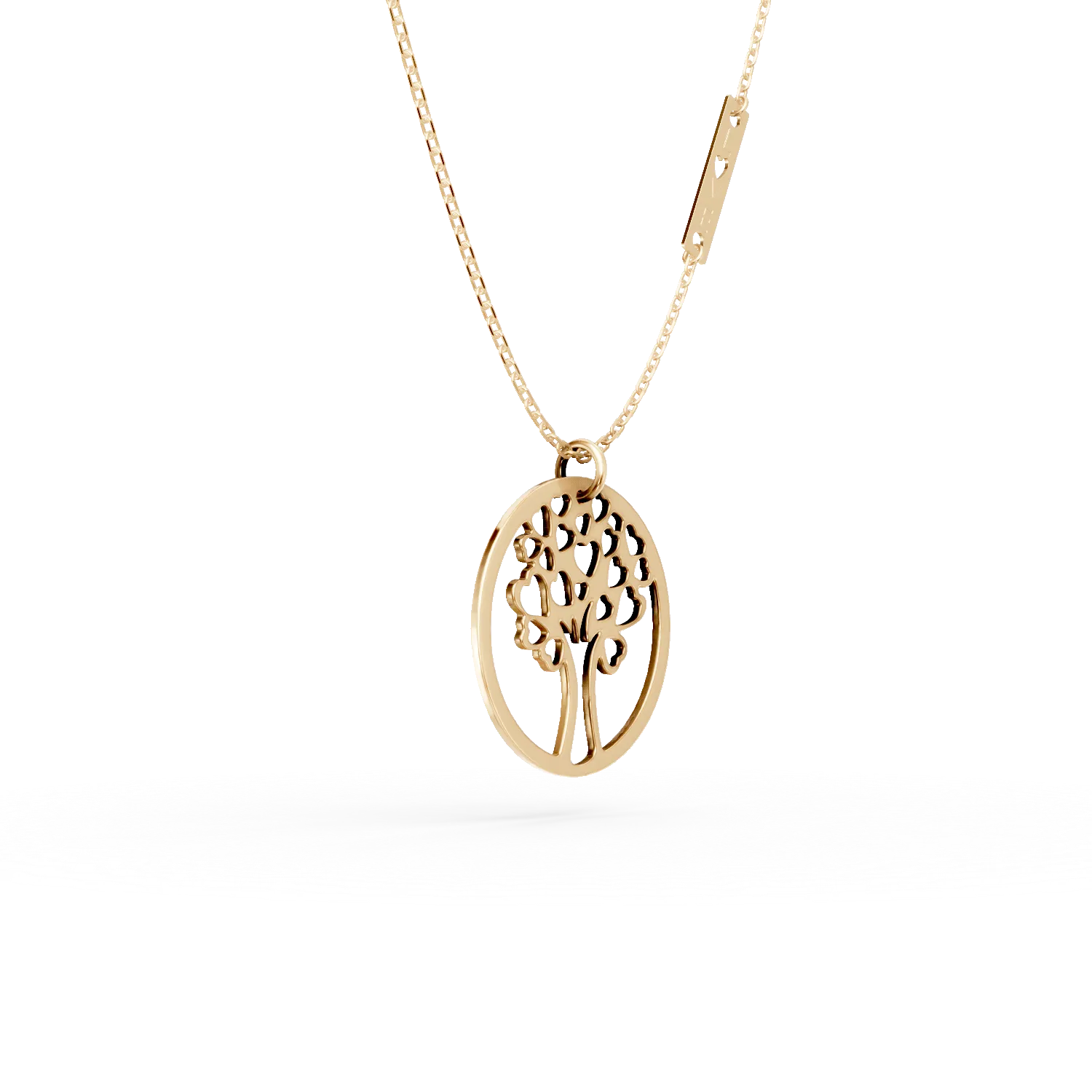 Верижка от 14К жълто злато с висулка Дървото на живота