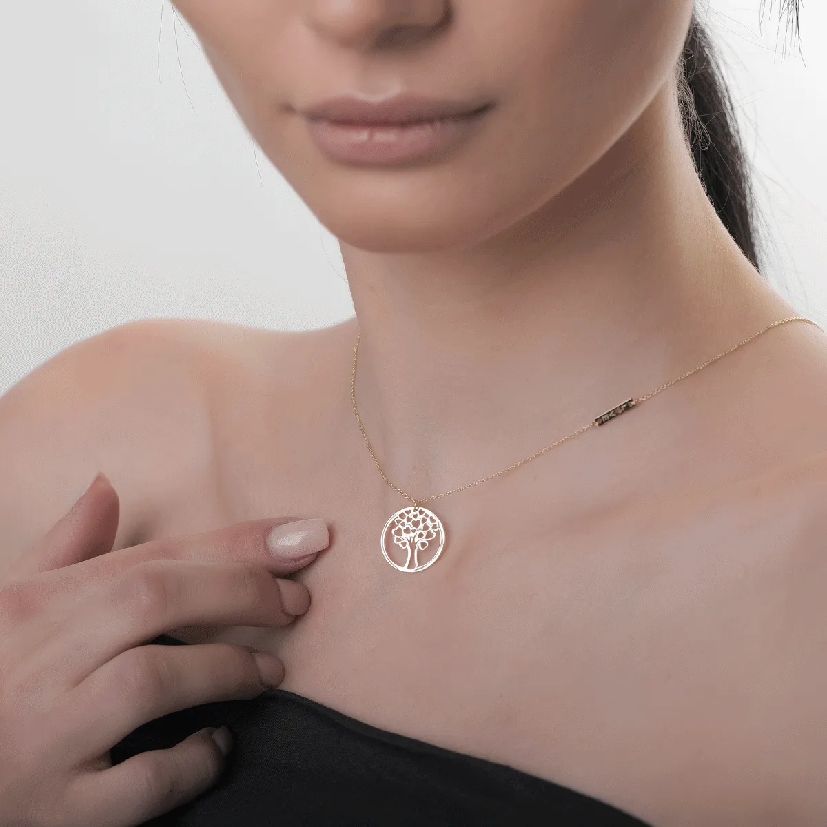 Верижка от 14К жълто злато с висулка Дървото на живота