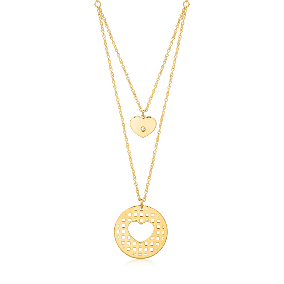 14K yellow gold chain with pendants