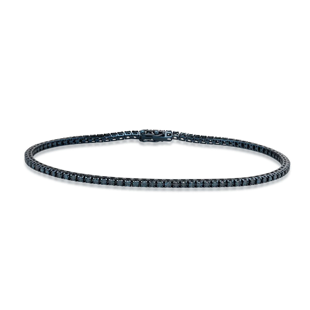 18K blue gold tennis bracelet with 1.95ct blue diamonds