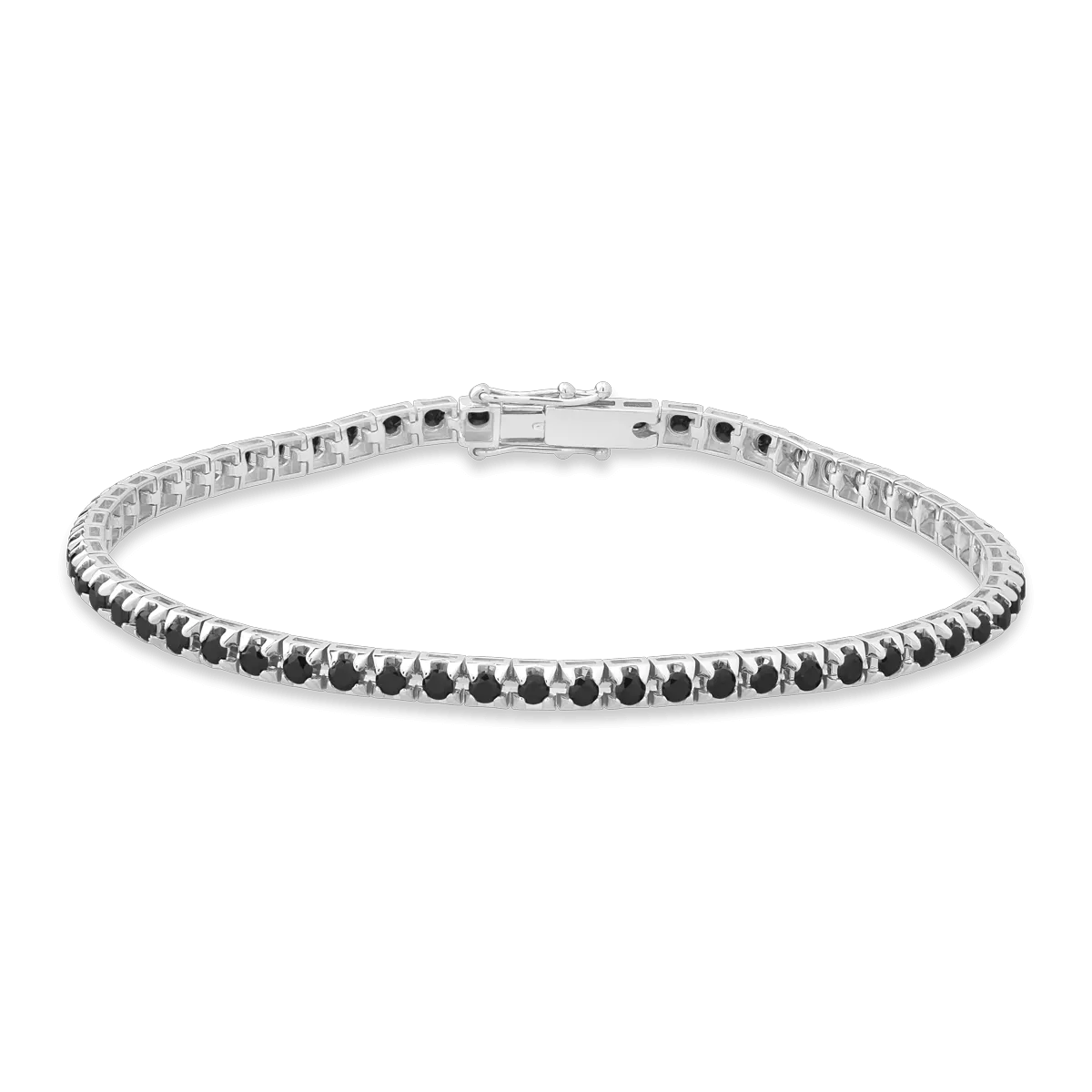 18K white gold tennis bracelet with 2.75ct black diamonds