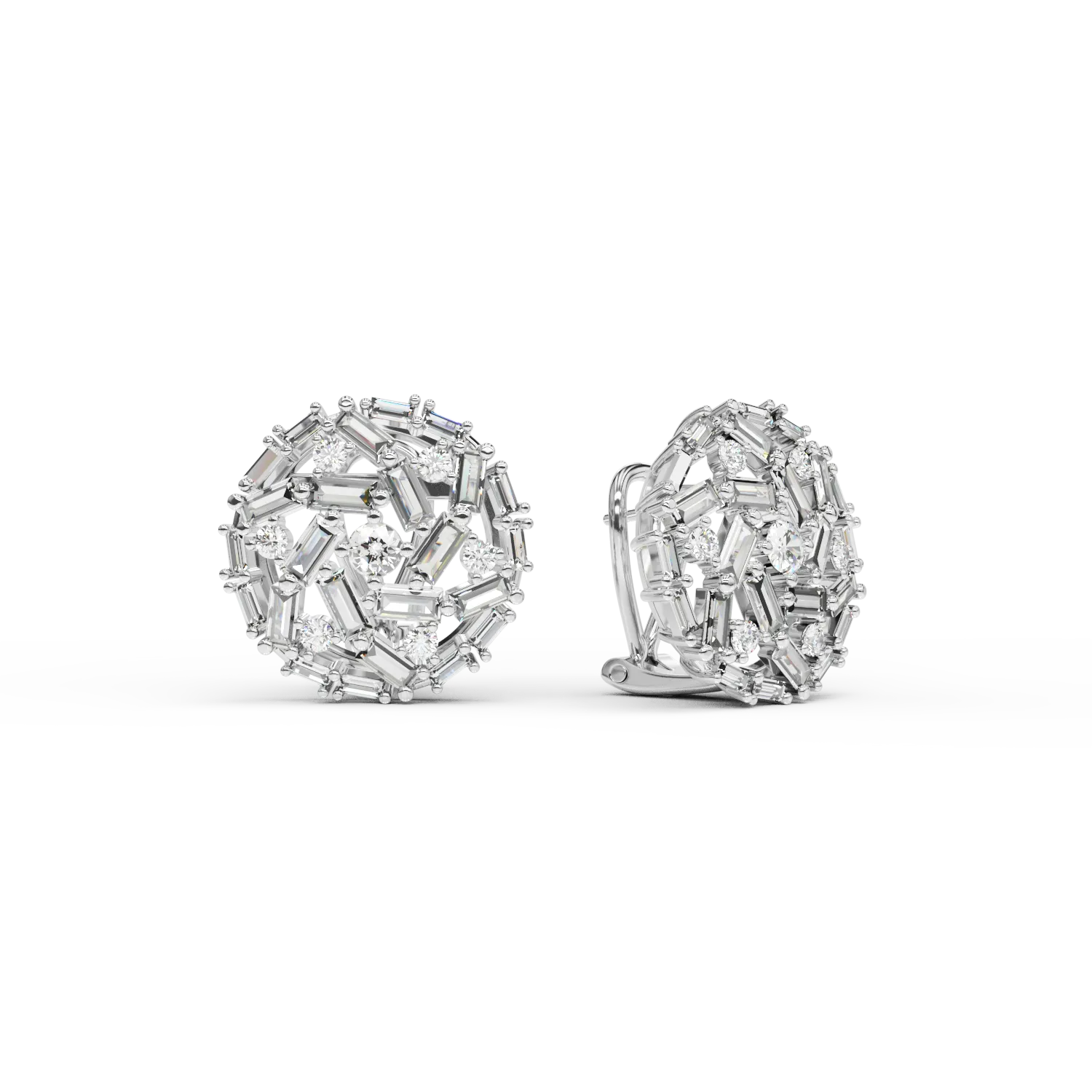 18K бели златни обеци с 2,18ct диаманта
