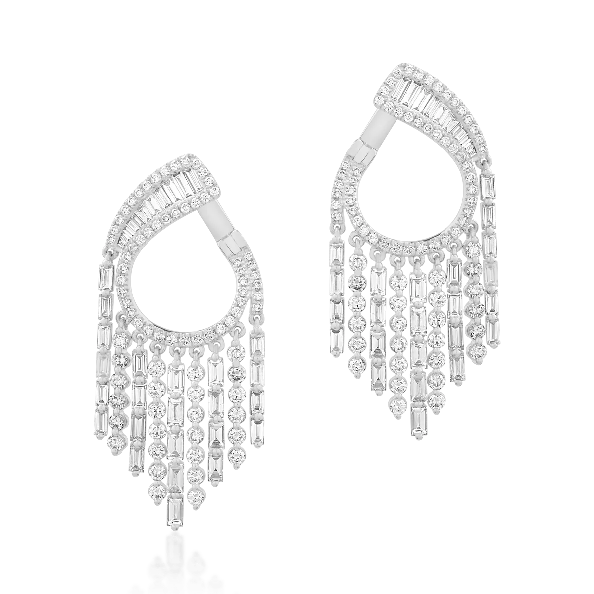 18K white gold earrings with diamonds of 5.17ct