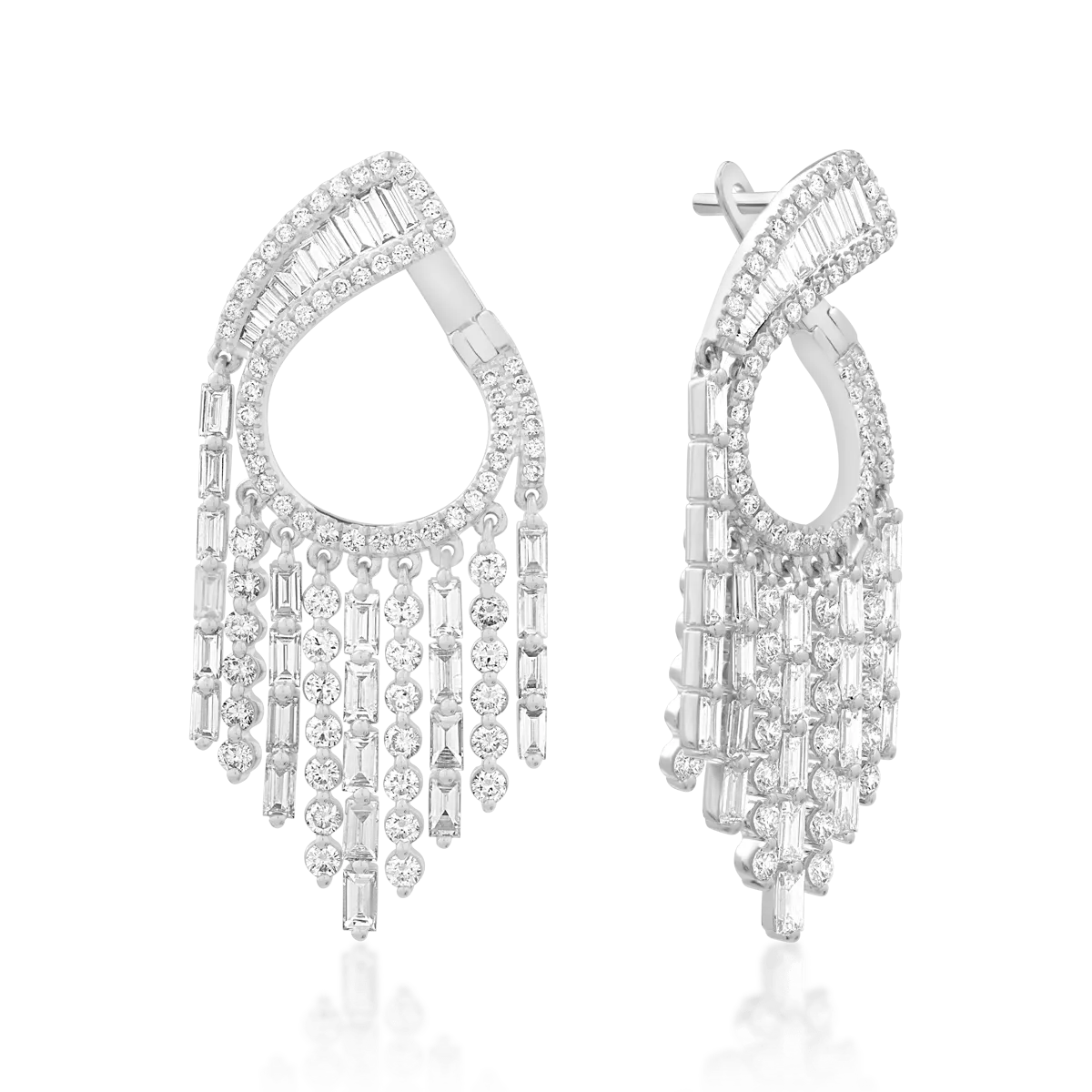18K white gold earrings with diamonds of 5.17ct