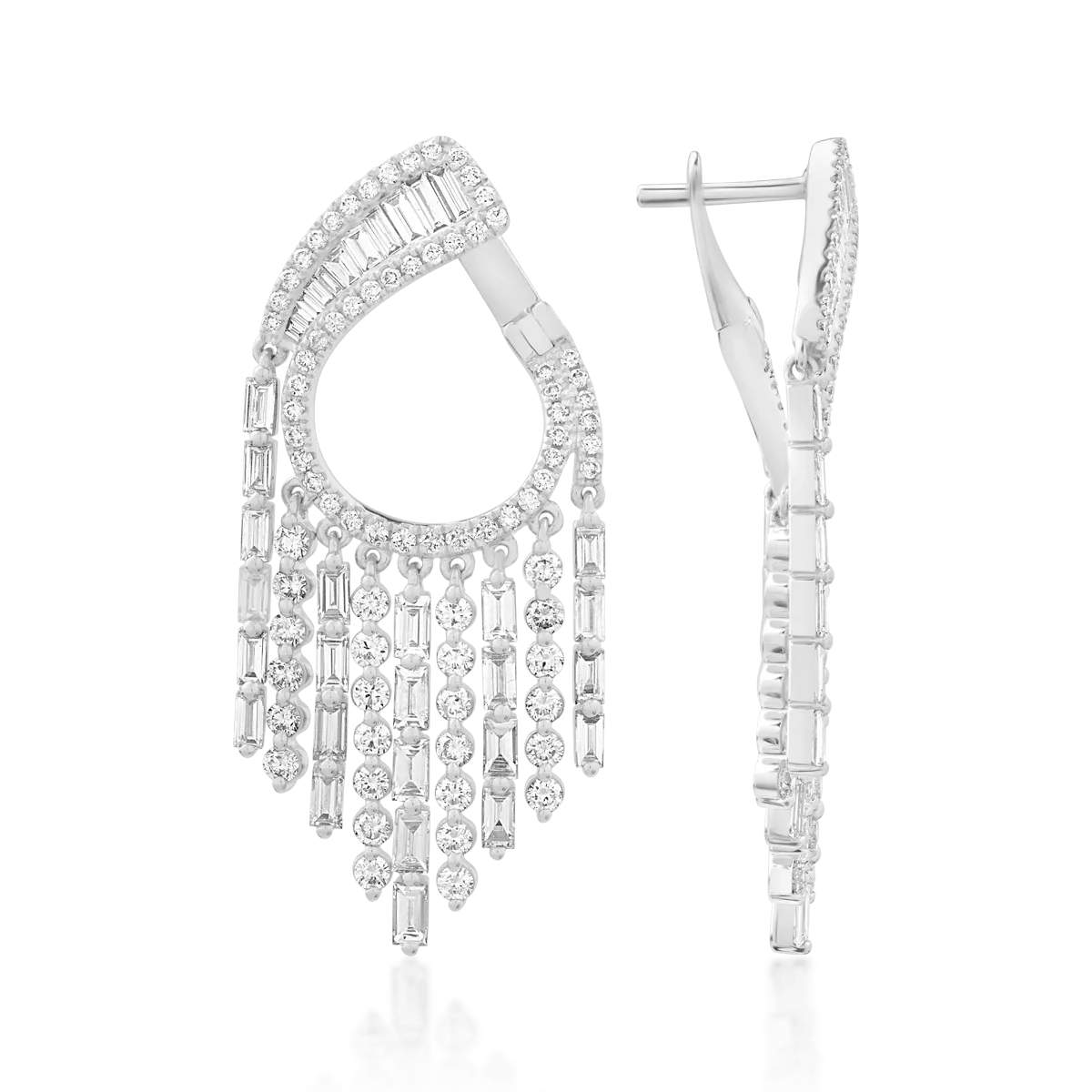 Cercei din aur alb de 18K cu diamante de 5.17ct