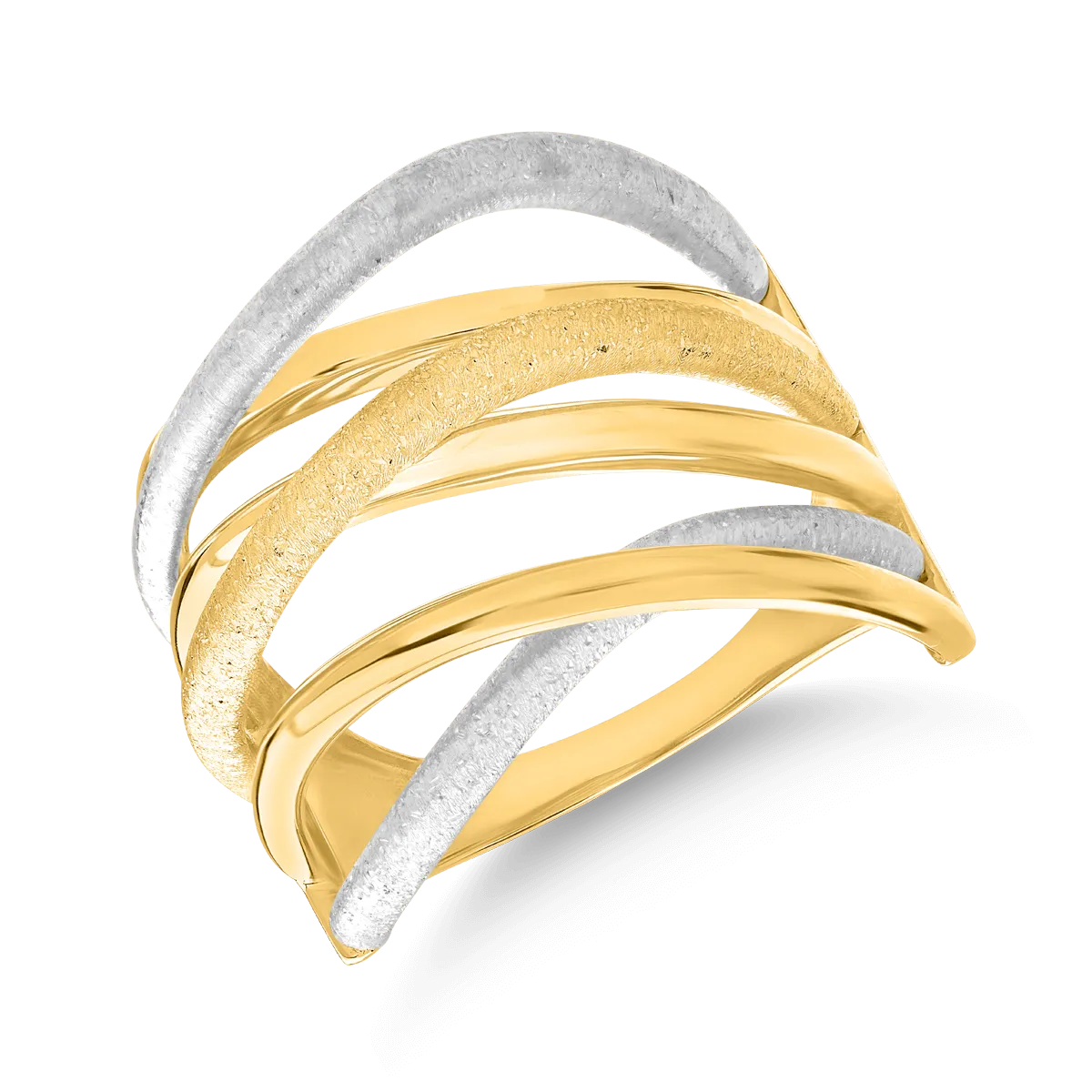 14K white-yellow gold ring