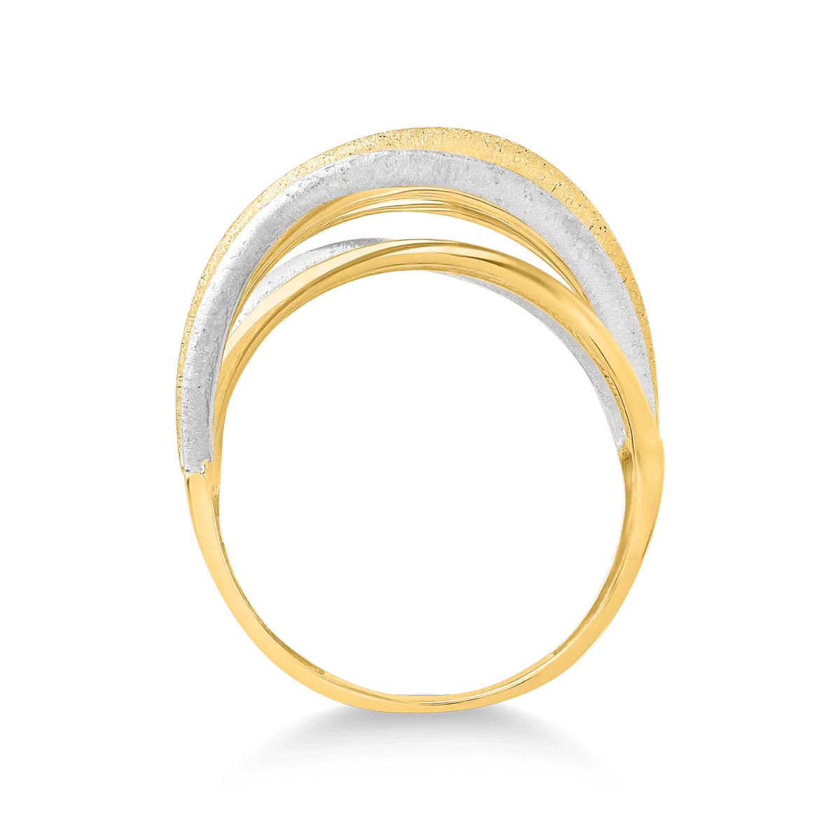 14K white-yellow gold ring