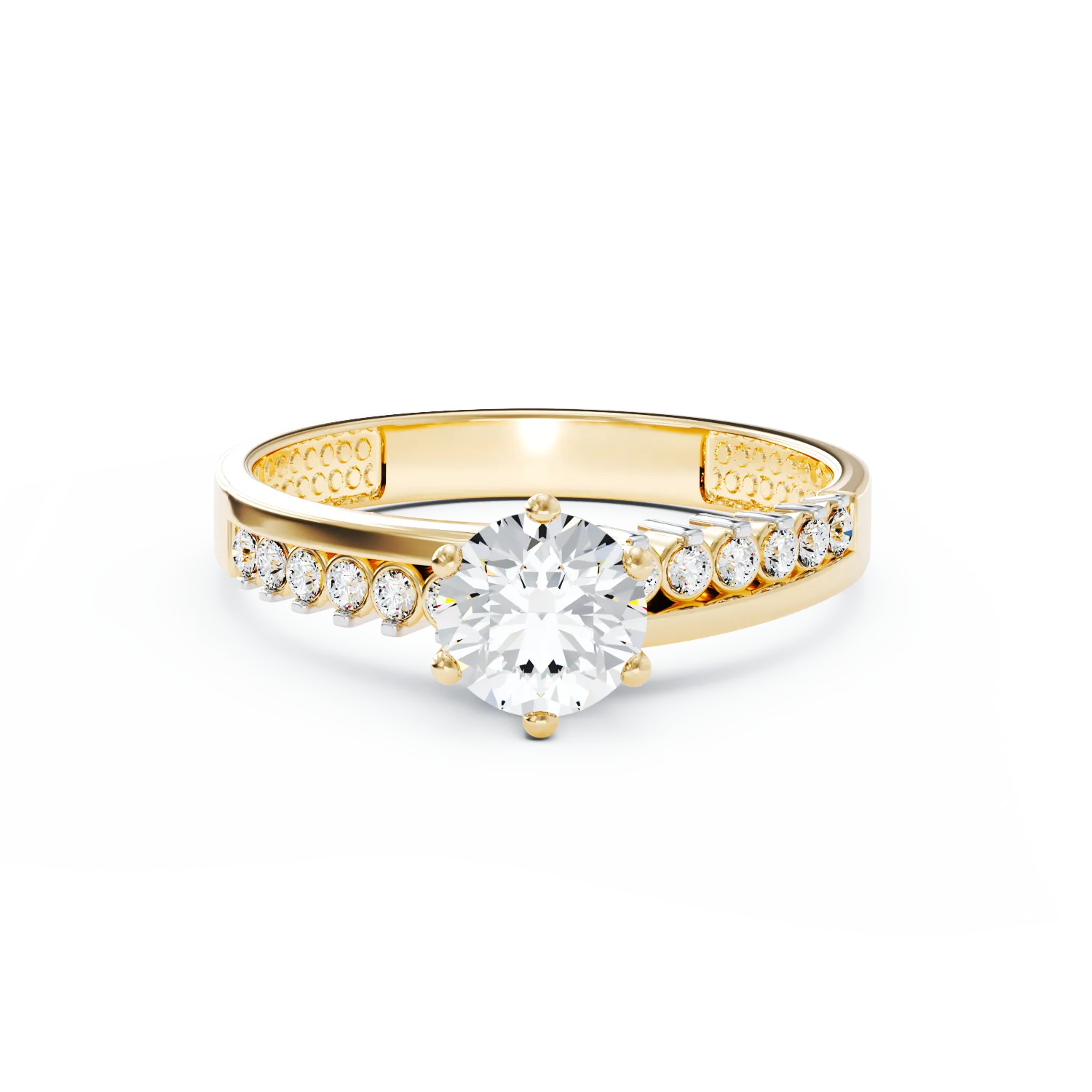 Eljegyzési gyűrű 14K-os sárga aranyból.