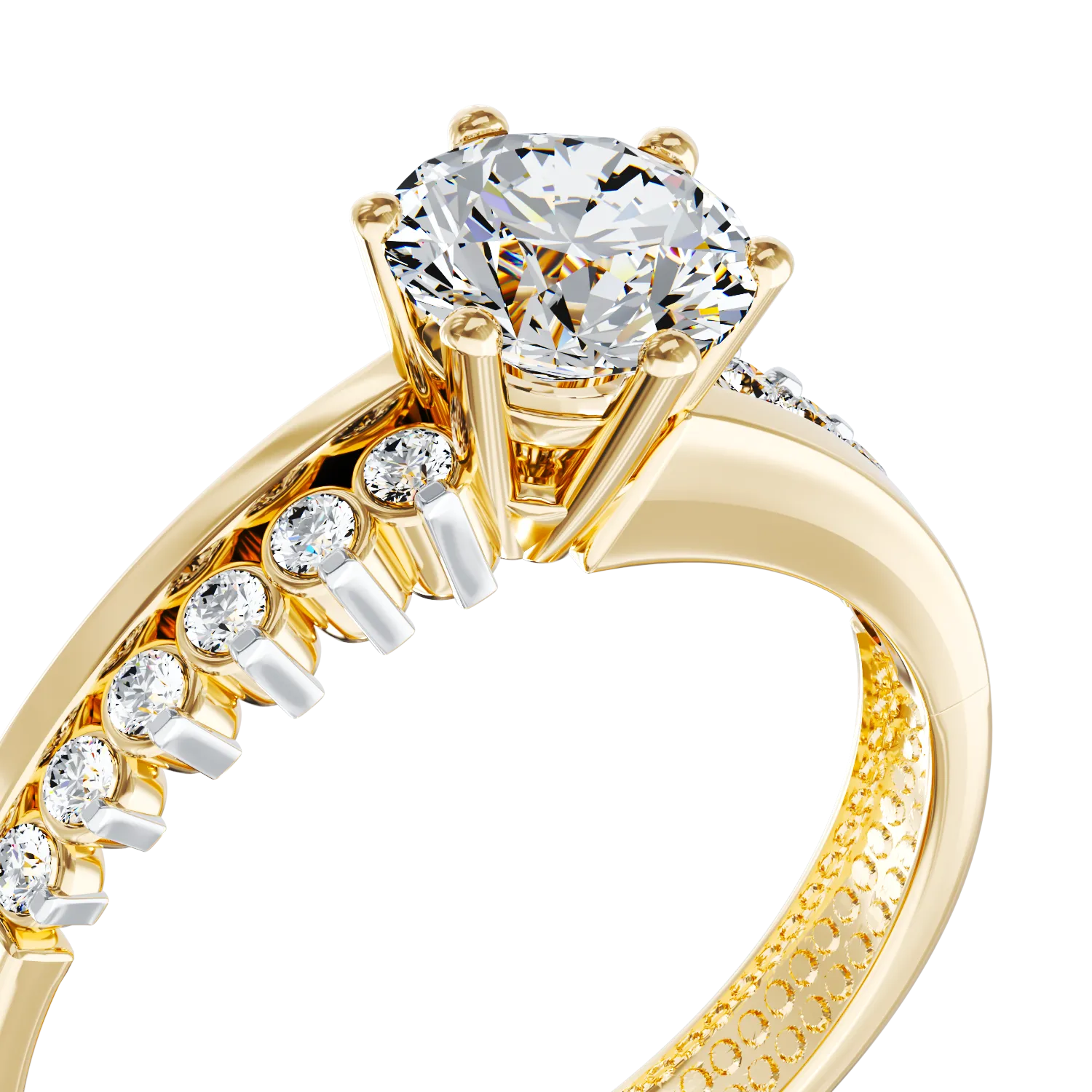 Eljegyzési gyűrű 14K-os sárga aranyból.